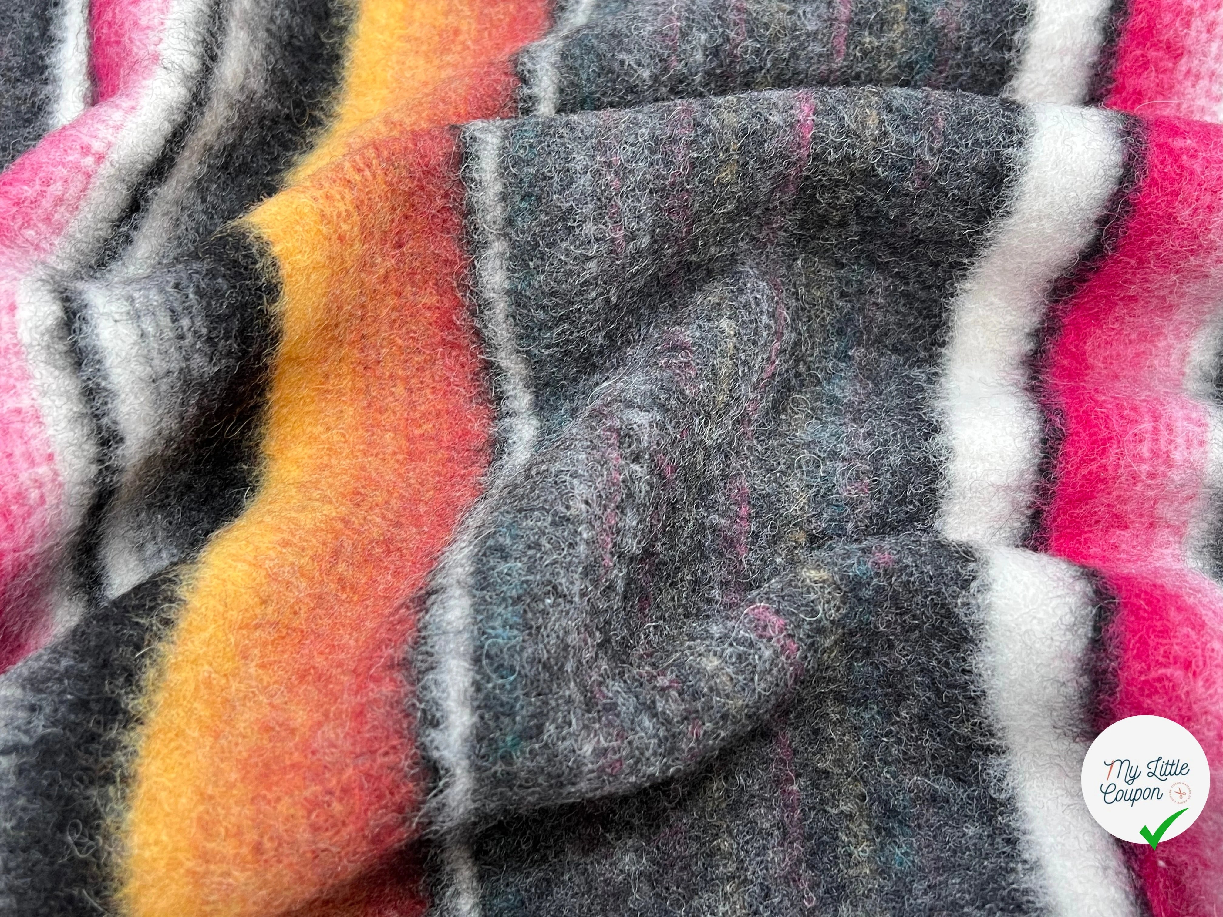 LAINAGE MANTEAU STRETCH À RAYURES MULTICOLORES 150CM - My Little Coupon