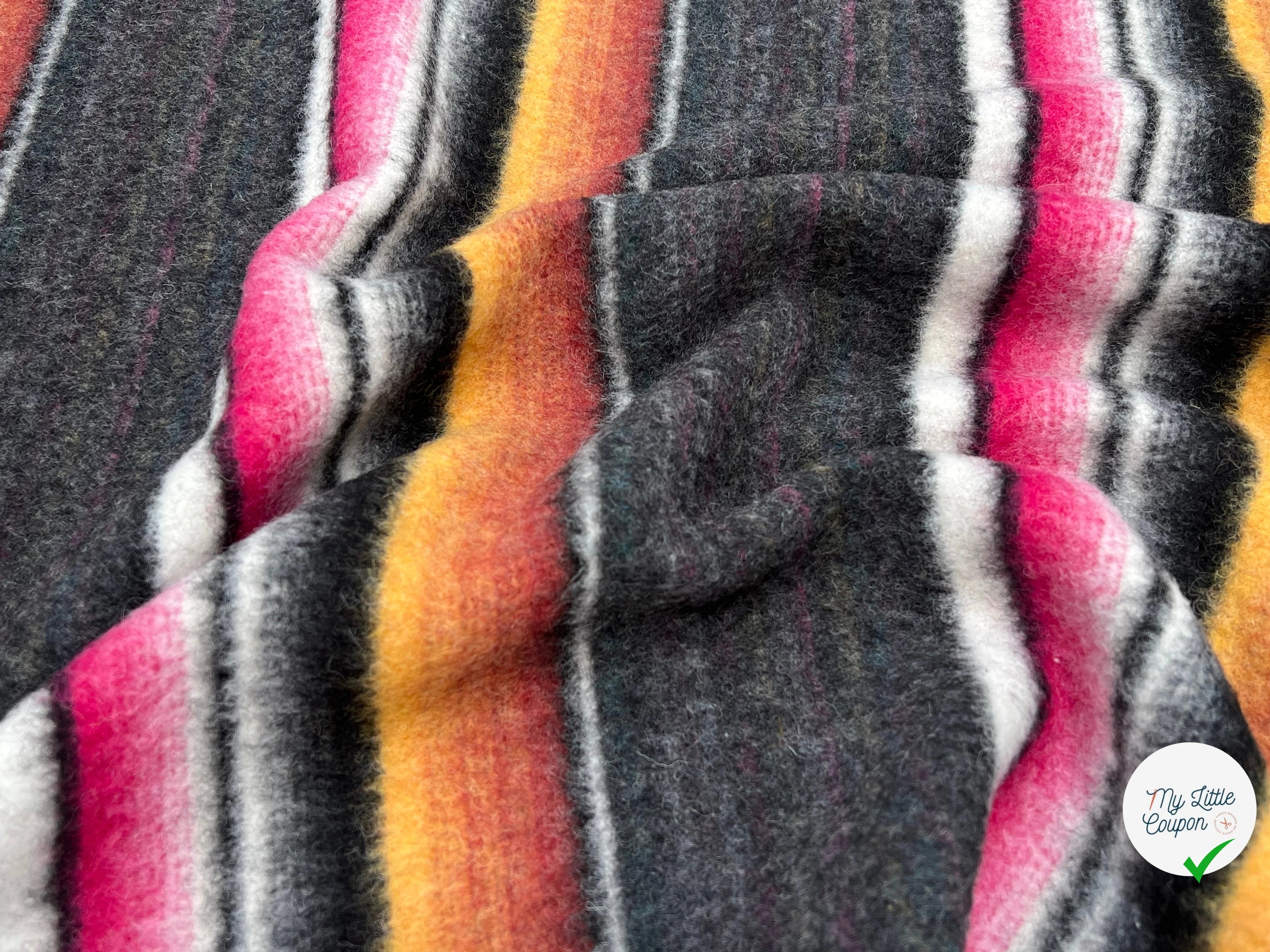 LAINAGE MANTEAU STRETCH À RAYURES MULTICOLORES 150CM - My Little Coupon