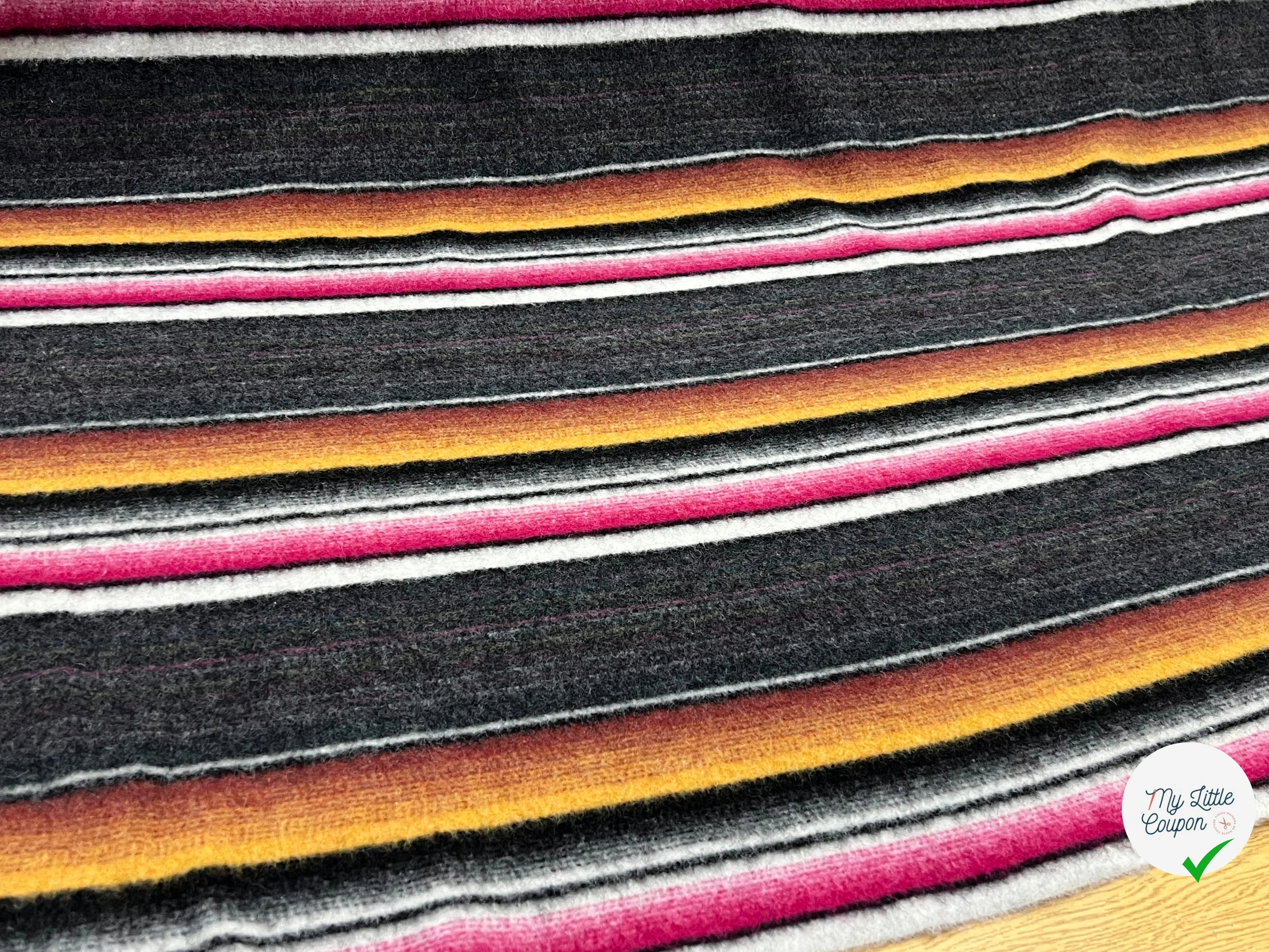 LAINAGE MANTEAU STRETCH À RAYURES MULTICOLORES 150CM - My Little Coupon