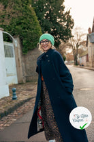LAINAGE MANTEAU STRIÉ 100% LAINE BLEU MARINE - My Little Coupon