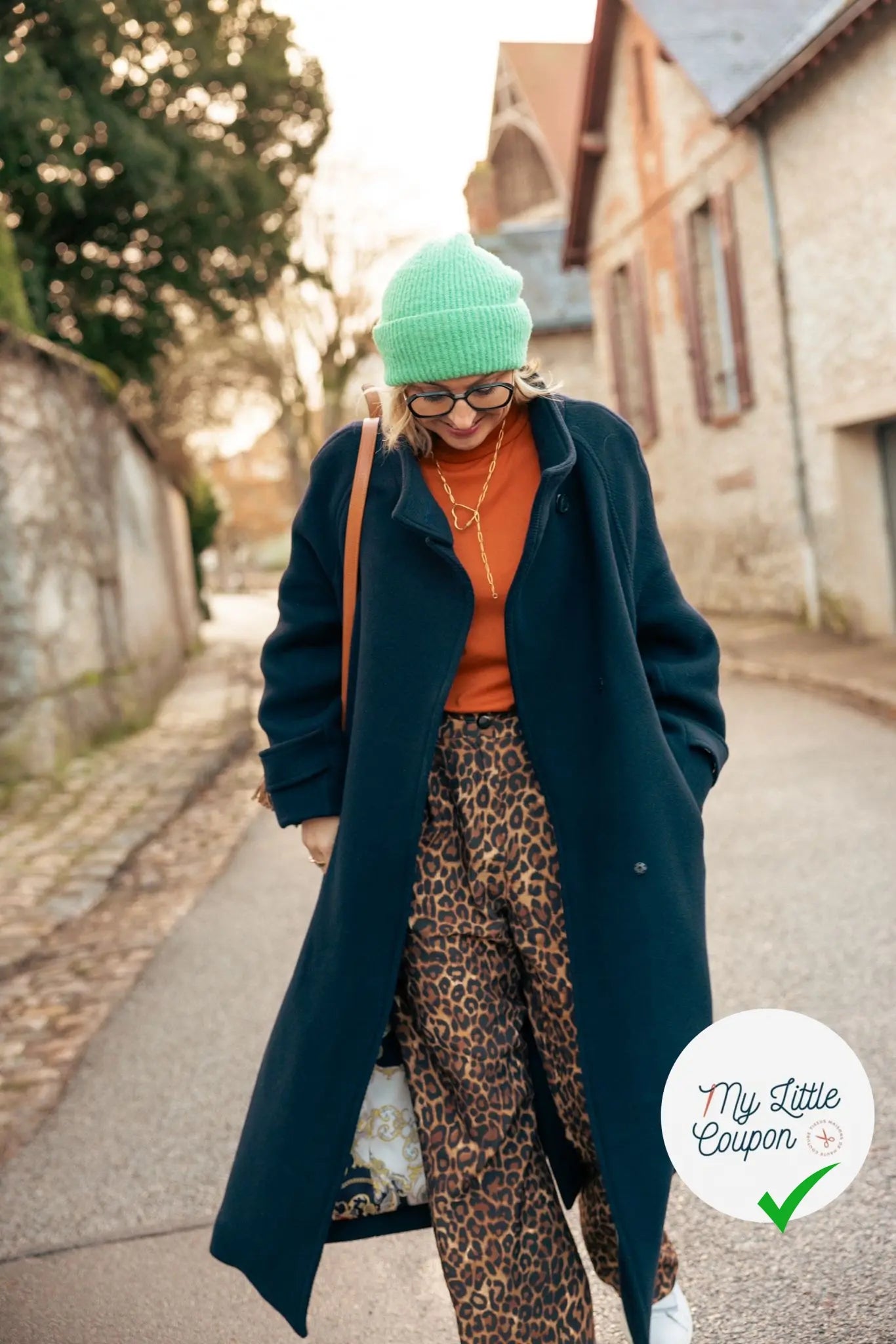 LAINAGE MANTEAU STRIÉ 100% LAINE BLEU MARINE - My Little Coupon