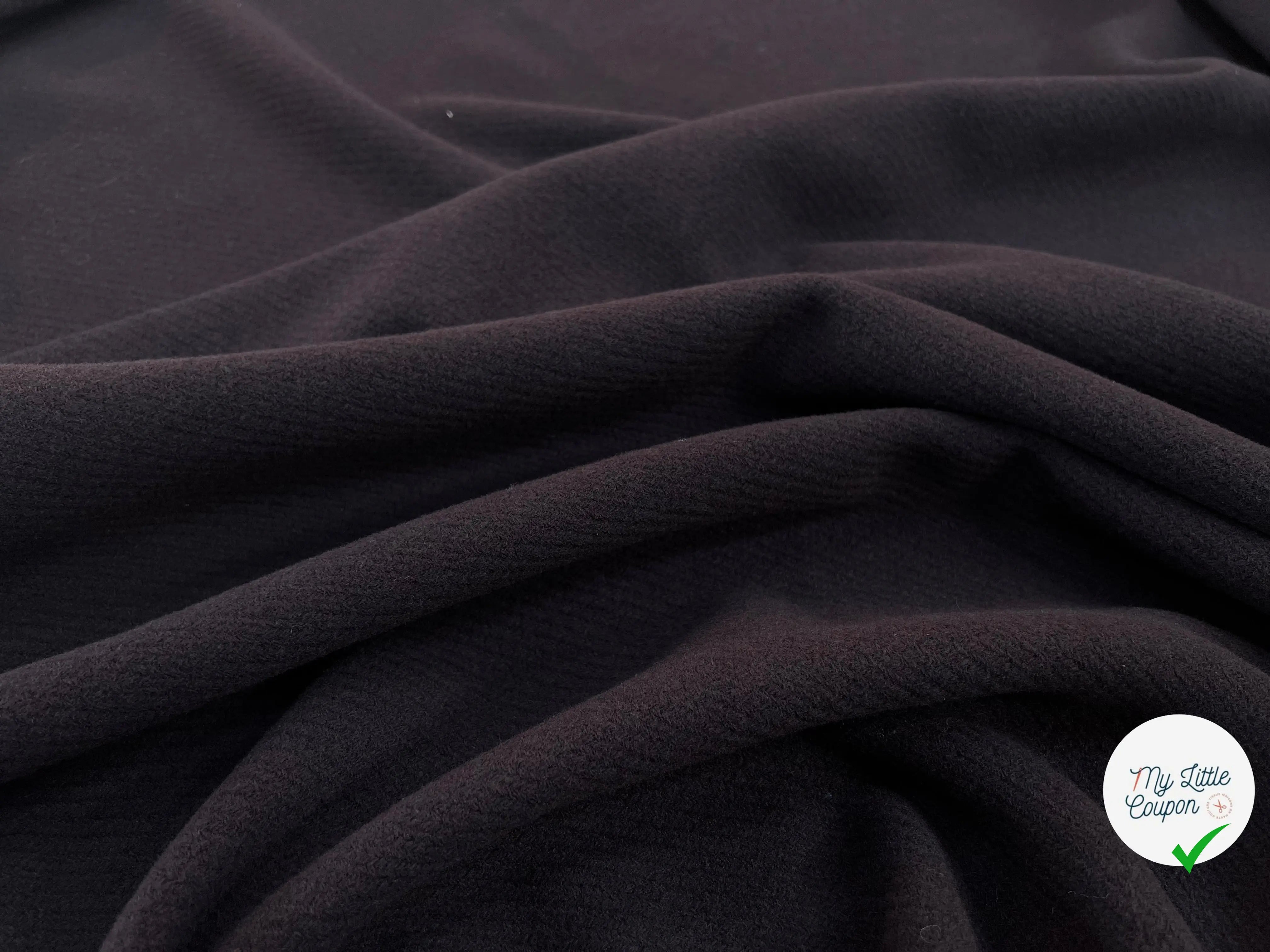 LAINAGE MANTEAU STRIE MARRON CHOCOLAT 80% LAINE RECYLCEE - My Little Coupon