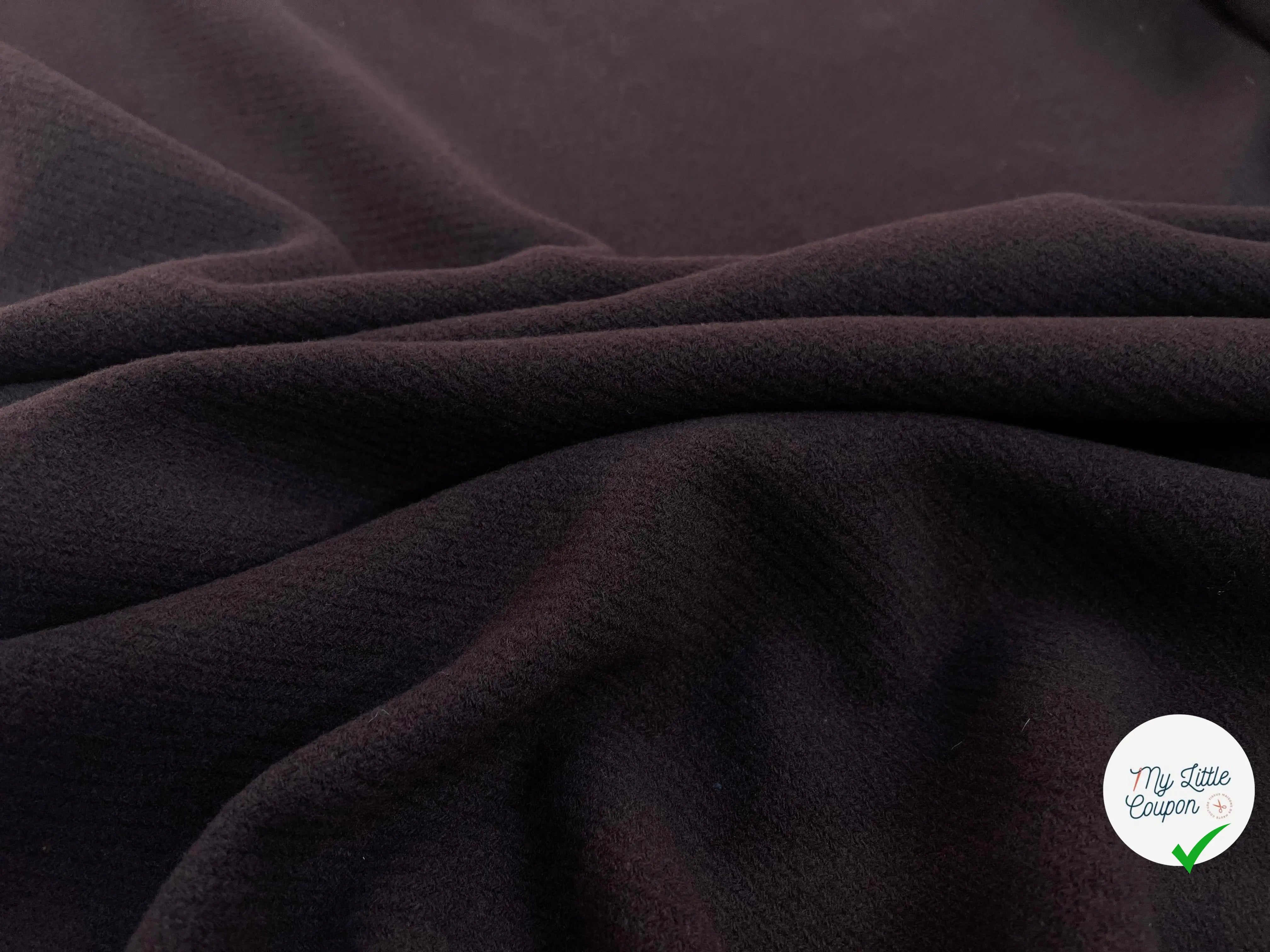 LAINAGE MANTEAU STRIE MARRON CHOCOLAT 80% LAINE RECYLCEE - My Little Coupon