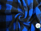 LAINAGE MANTEAU TRICOT DAMIER NOIR ET BLEU ROYAL - My Little Coupon - tissu - coudre