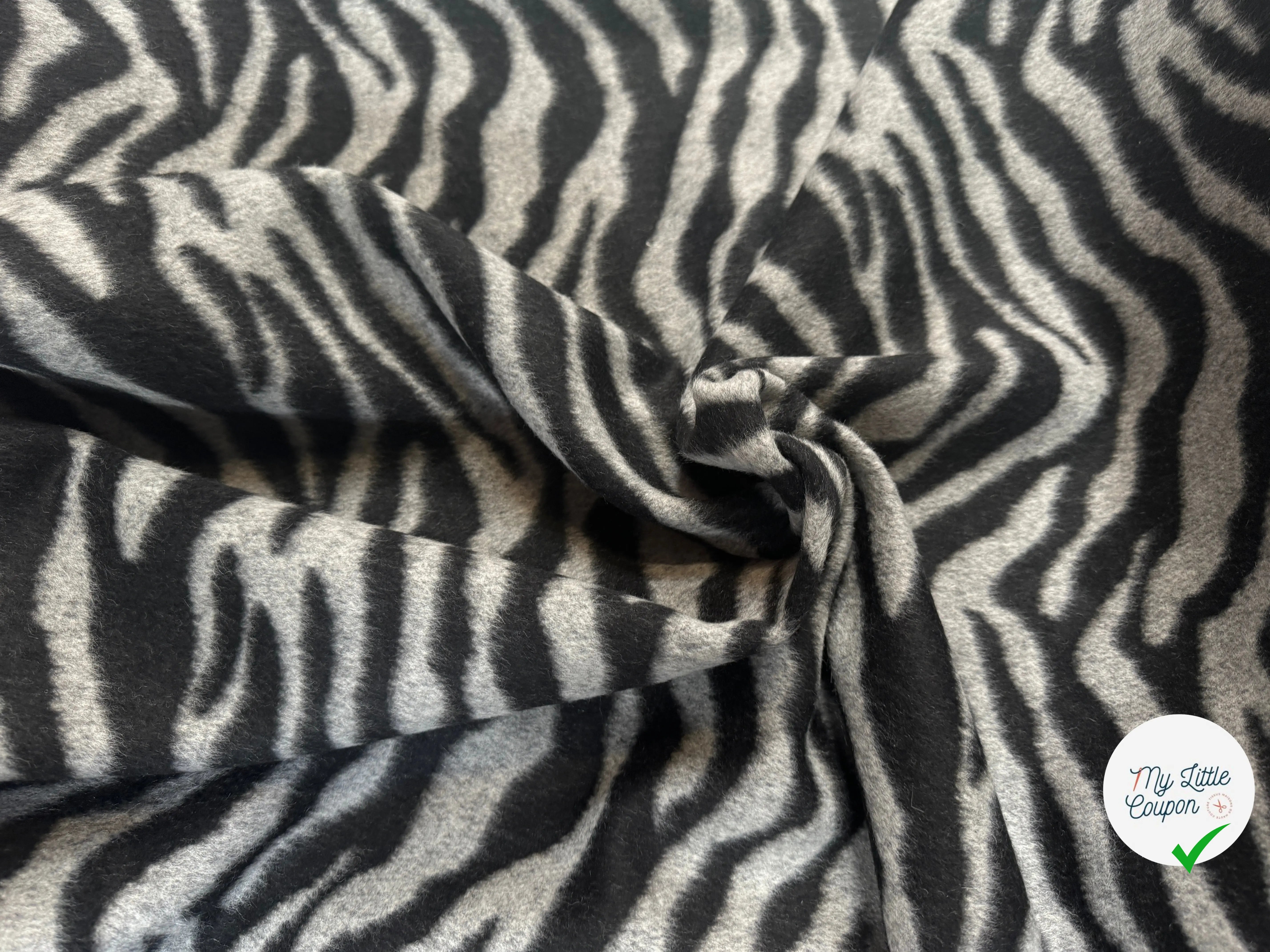 LAINAGE MANTEAU ZÉBRÉ NOIR ET GRIS - My Little Coupon