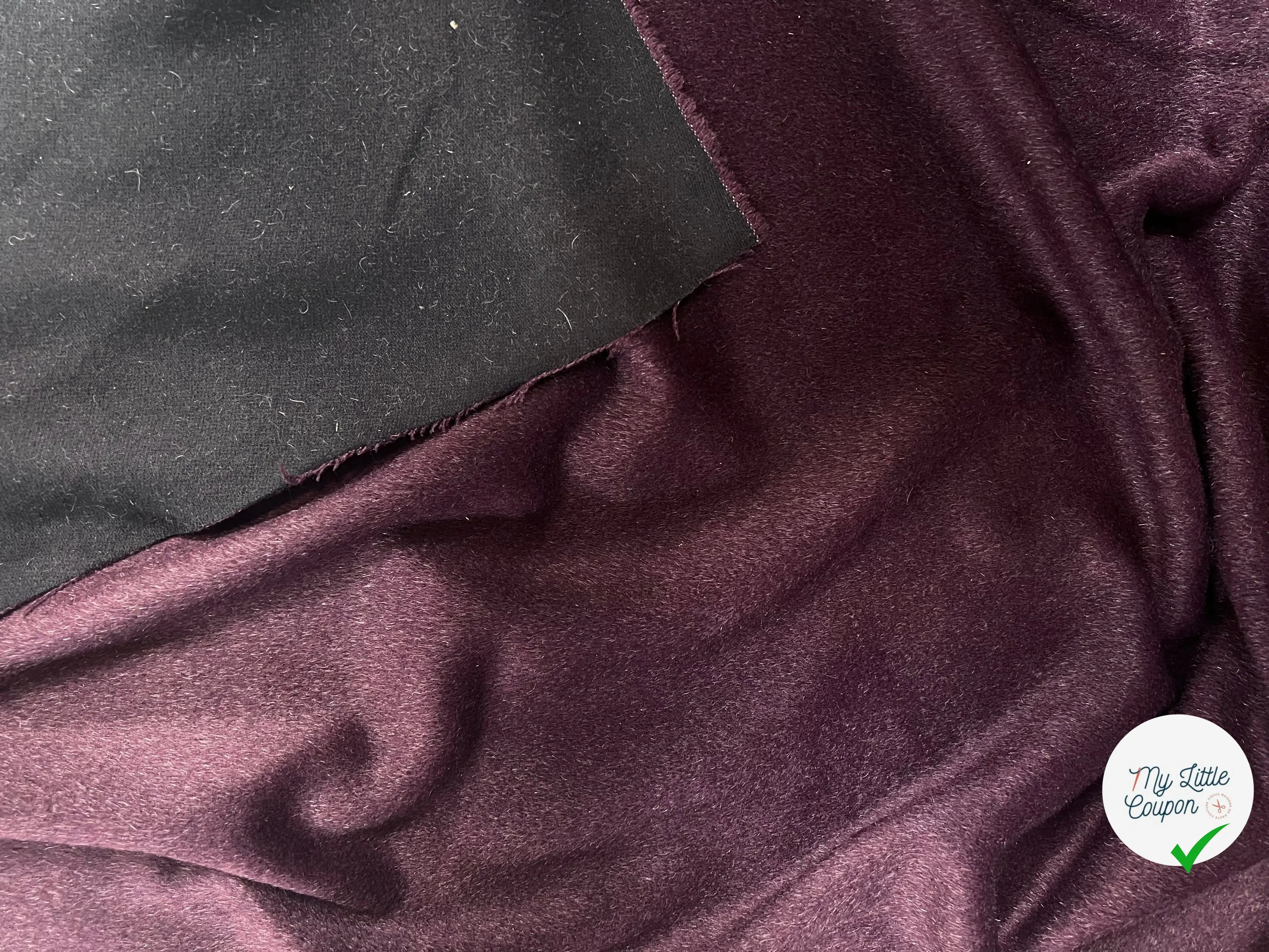 LAINAGE MOHAIR BORDEAUX ENVERS NOIR POILS COURTS - My Little Coupon