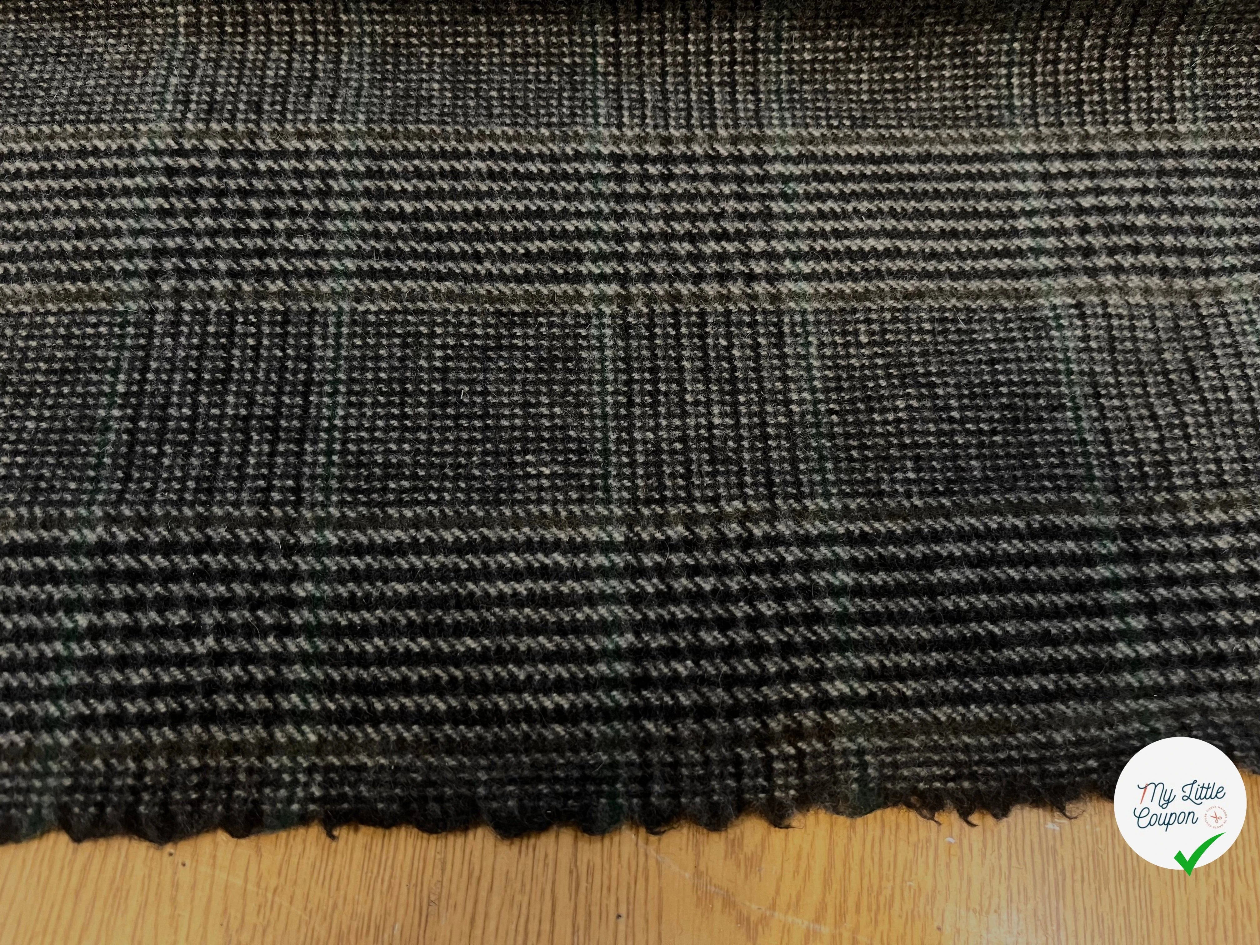 LAINAGE MOTIF PRINCE DE GALLES CAVIAR ET VERT - My Little Coupon