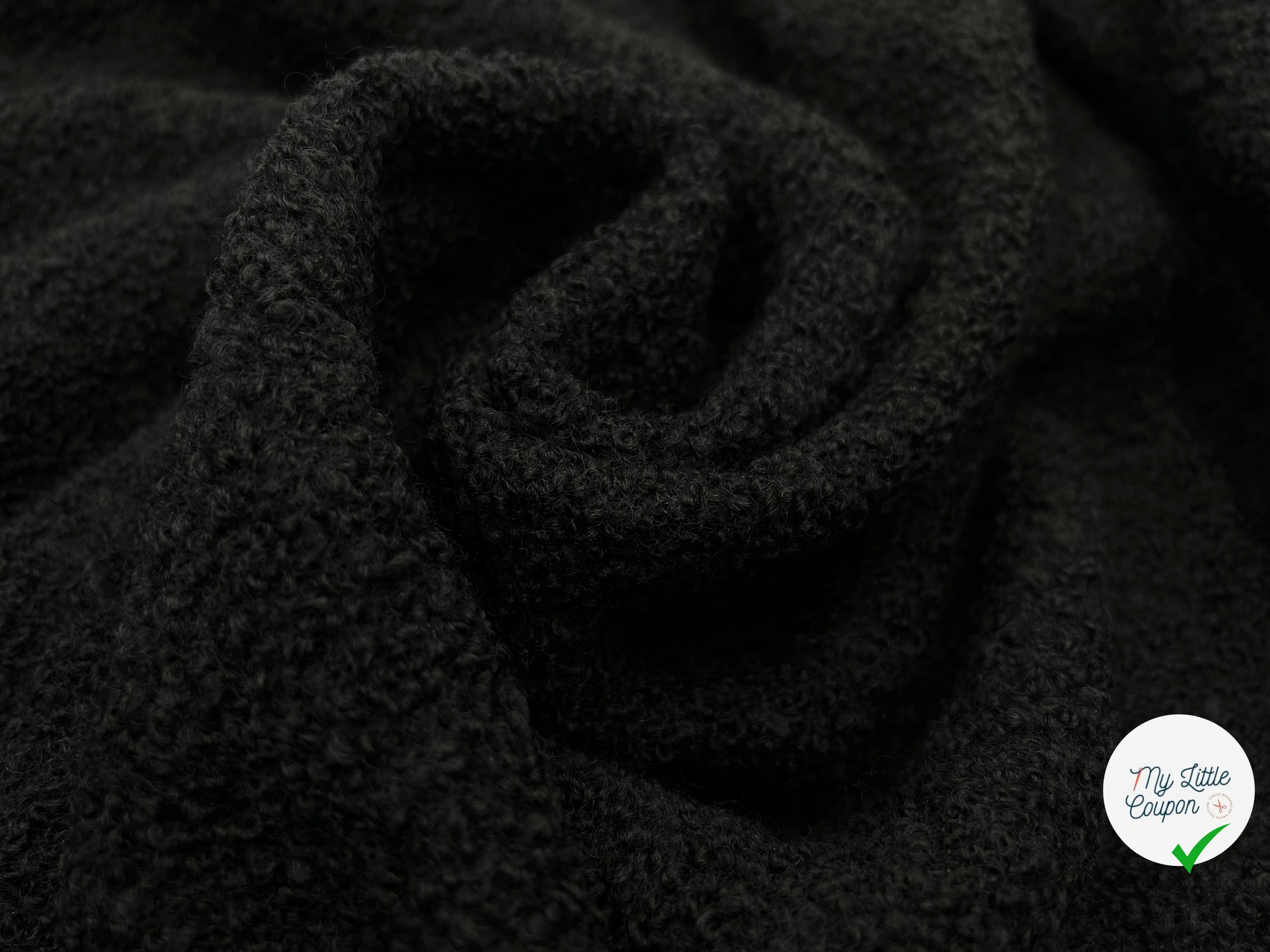 LAINAGE MOUTONNÉ NOIR QUALITÉ PREMIUM - My Little Coupon - tissu - coudre
