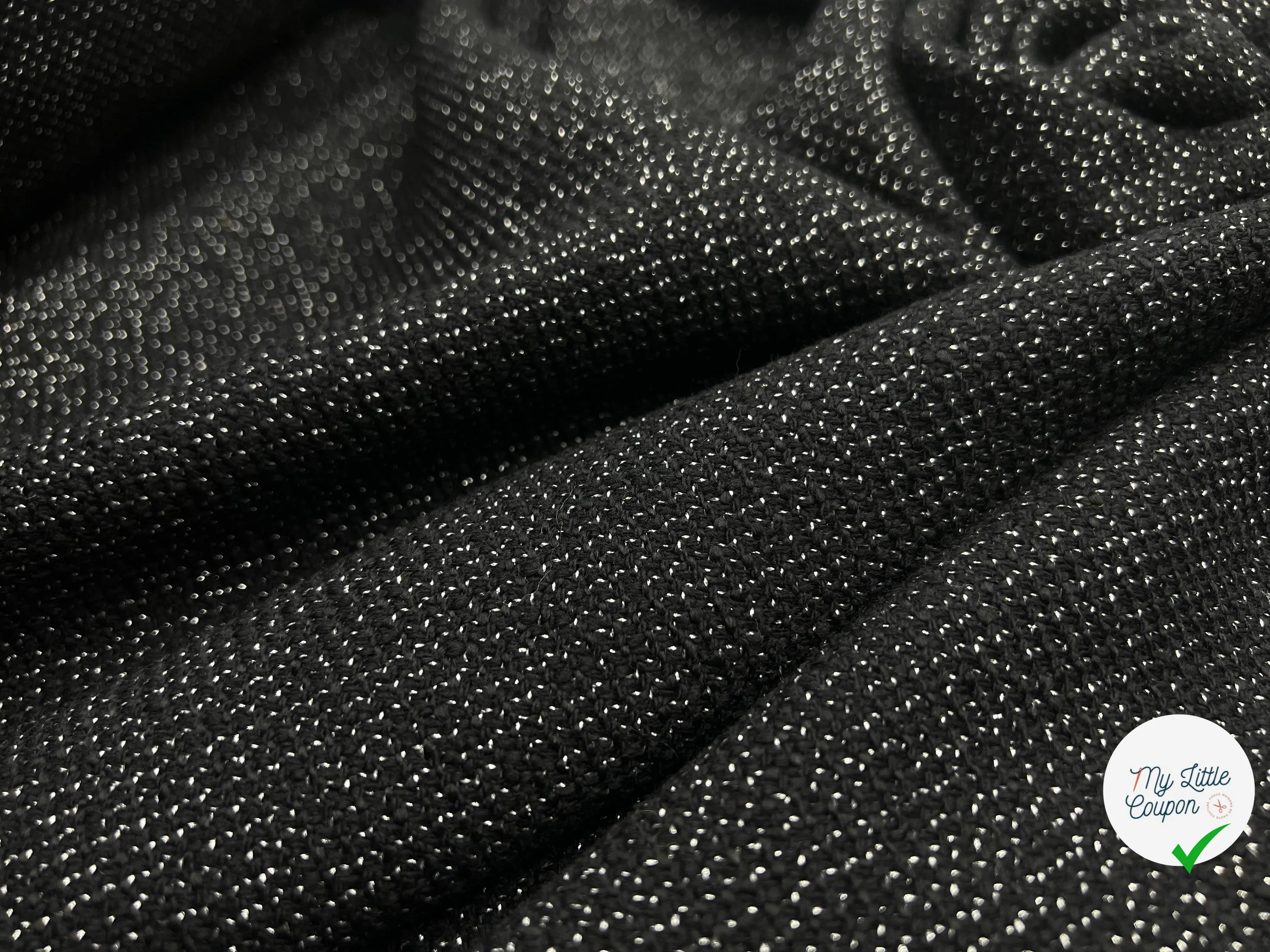 LAINAGE NOIR SCINTILLEMENT MÉTAL - My Little Coupon - tissu - coudre