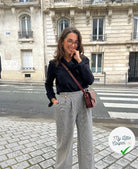 LAINAGE PETITS CARREAUX STRETCH NAVY ET NOIR MSO