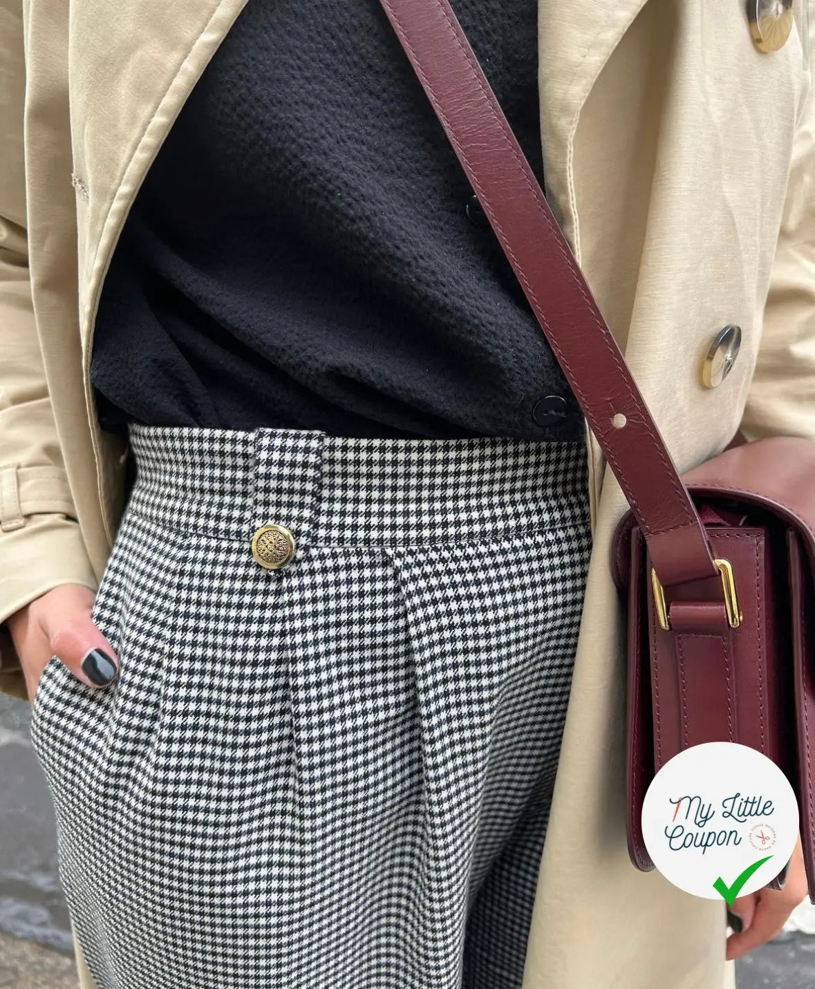 LAINAGE PETITS CARREAUX STRETCH NAVY ET NOIR MSO