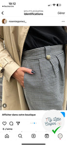 LAINAGE PETITS CARREAUX STRETCH NAVY ET NOIR MSO