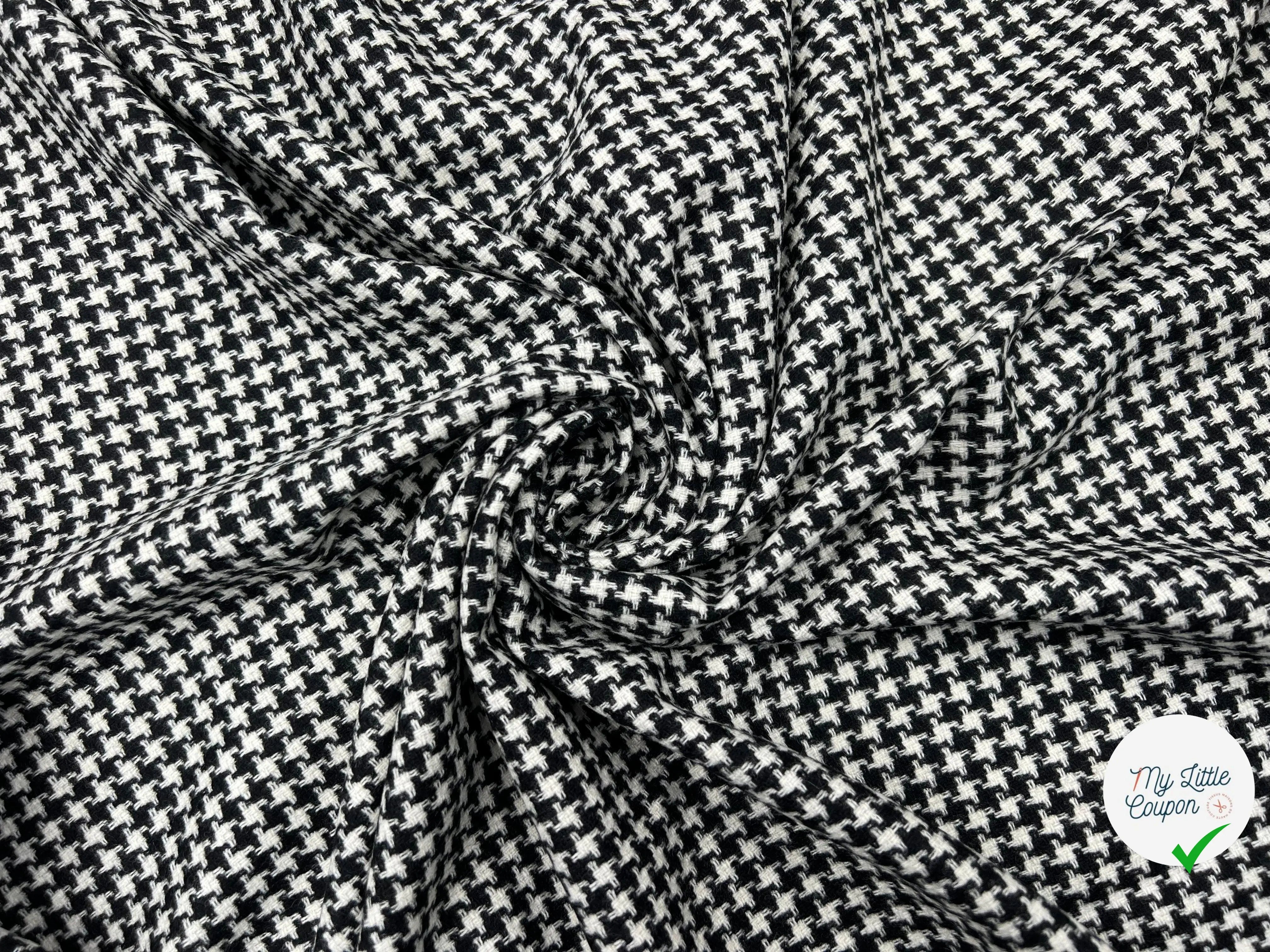 LAINAGE PIED DE COQ NOIR ET BLANC - My Little Coupon - tissu - coudre