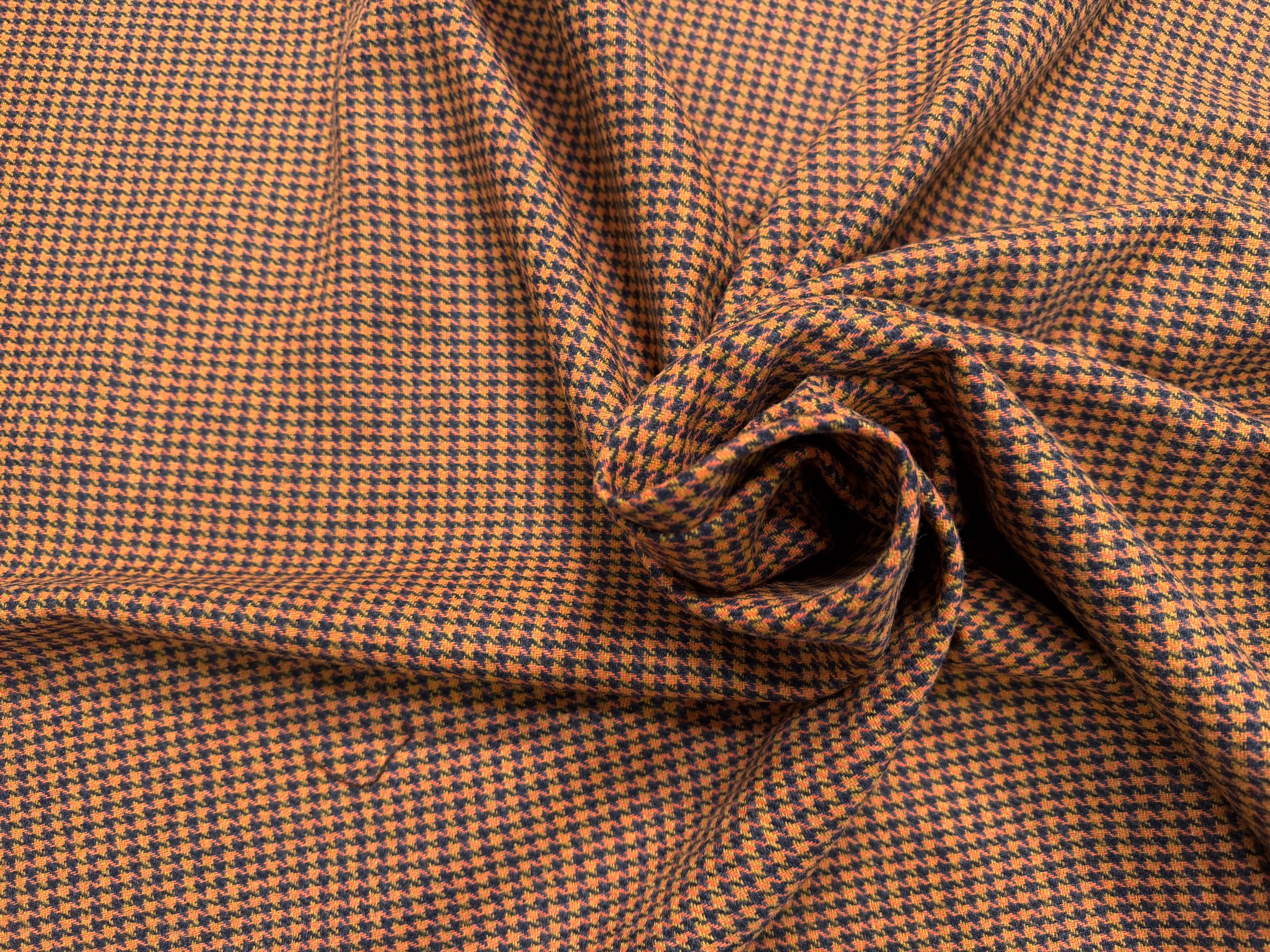 LAINAGE PIED DE POULE ORANGE BLEU - My Little Coupon