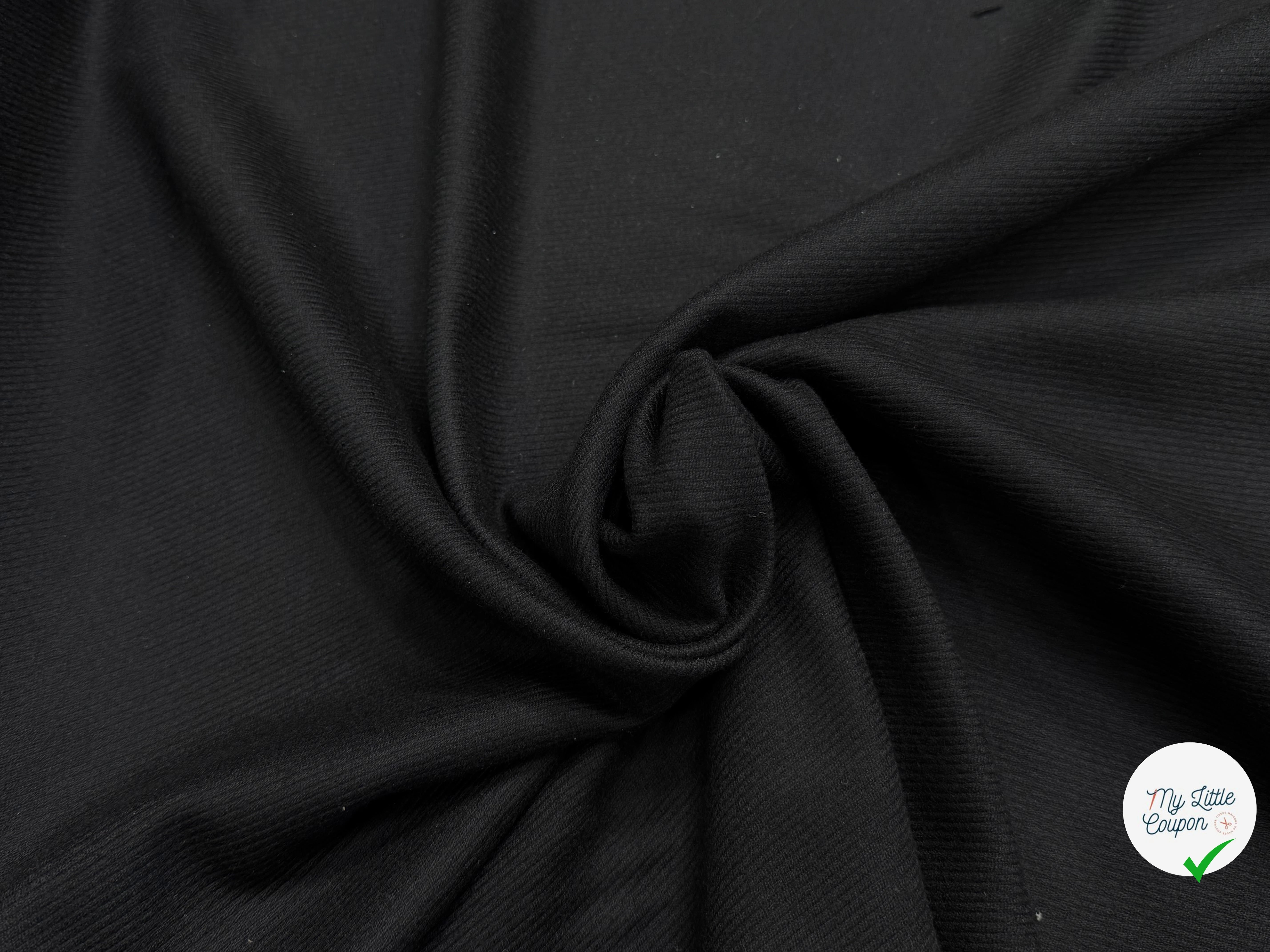 LAINAGE SERGÉ NOIR DOUX AU TOUCHER 100% LAINE - My Little Coupon