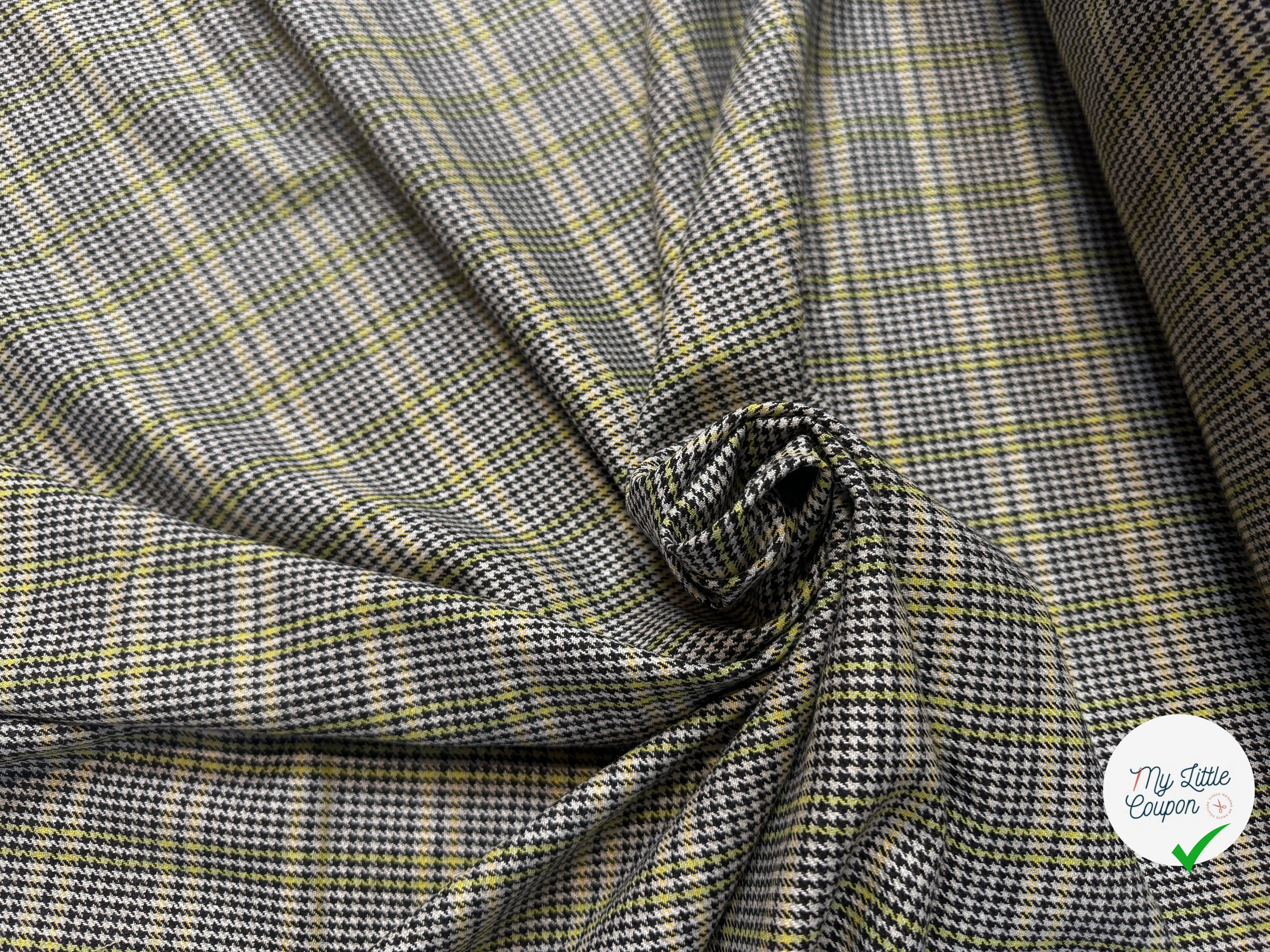 LAINAGE SOUPLE PIED DE POULE CARREAU JAUNE - My Little Coupon