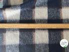 LAINAGE STRETCH BOUCLETTE CARREAUX CREME BLEU - My Little Coupon