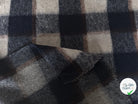LAINAGE STRETCH BOUCLETTE CARREAUX CREME BLEU - My Little Coupon