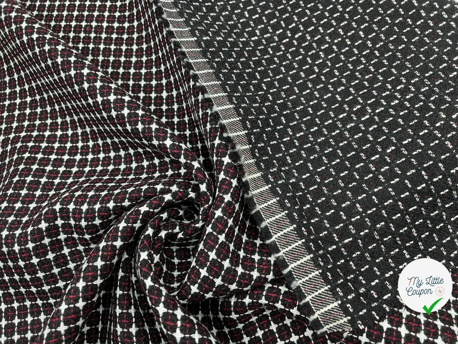 LAINAGE TAILLEUR NID D'ABEILLES ROYALES 85% LAINE VIERGE - My Little Coupon - tissu - coudre