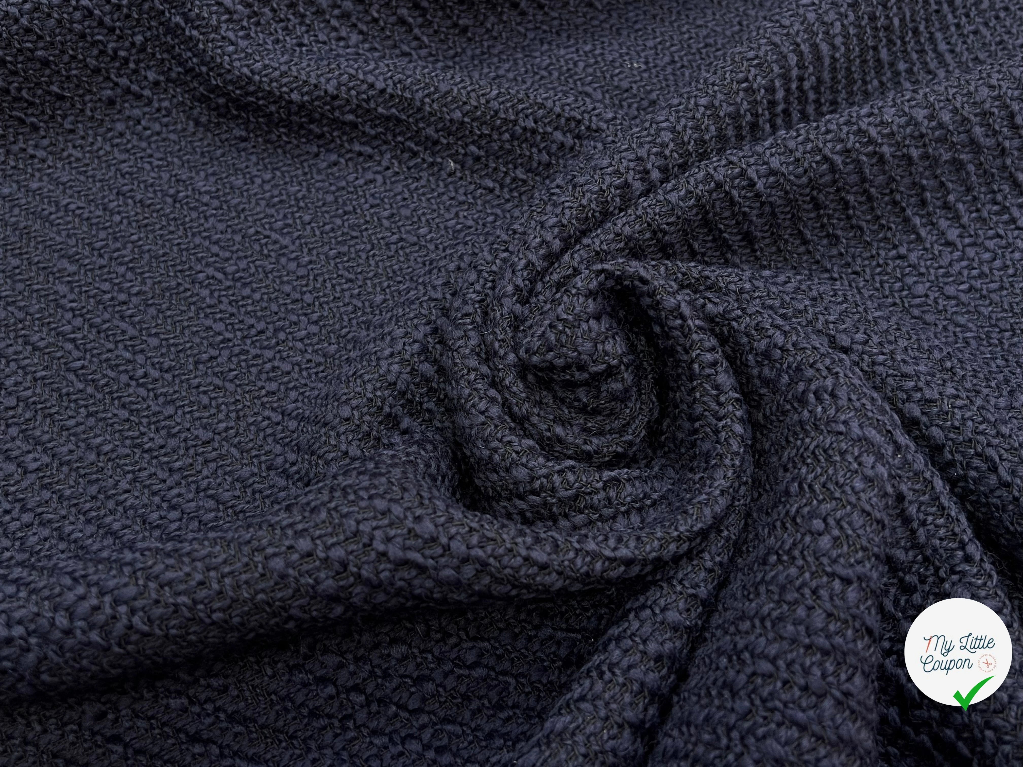 LAINAGE TRICOTÉ SERGÉ NAVY/ NOIR - My Little Coupon