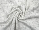 LAINAGE TWEED DE PRINTEMPS BLANC ET LISERÉS NOIRS MSO