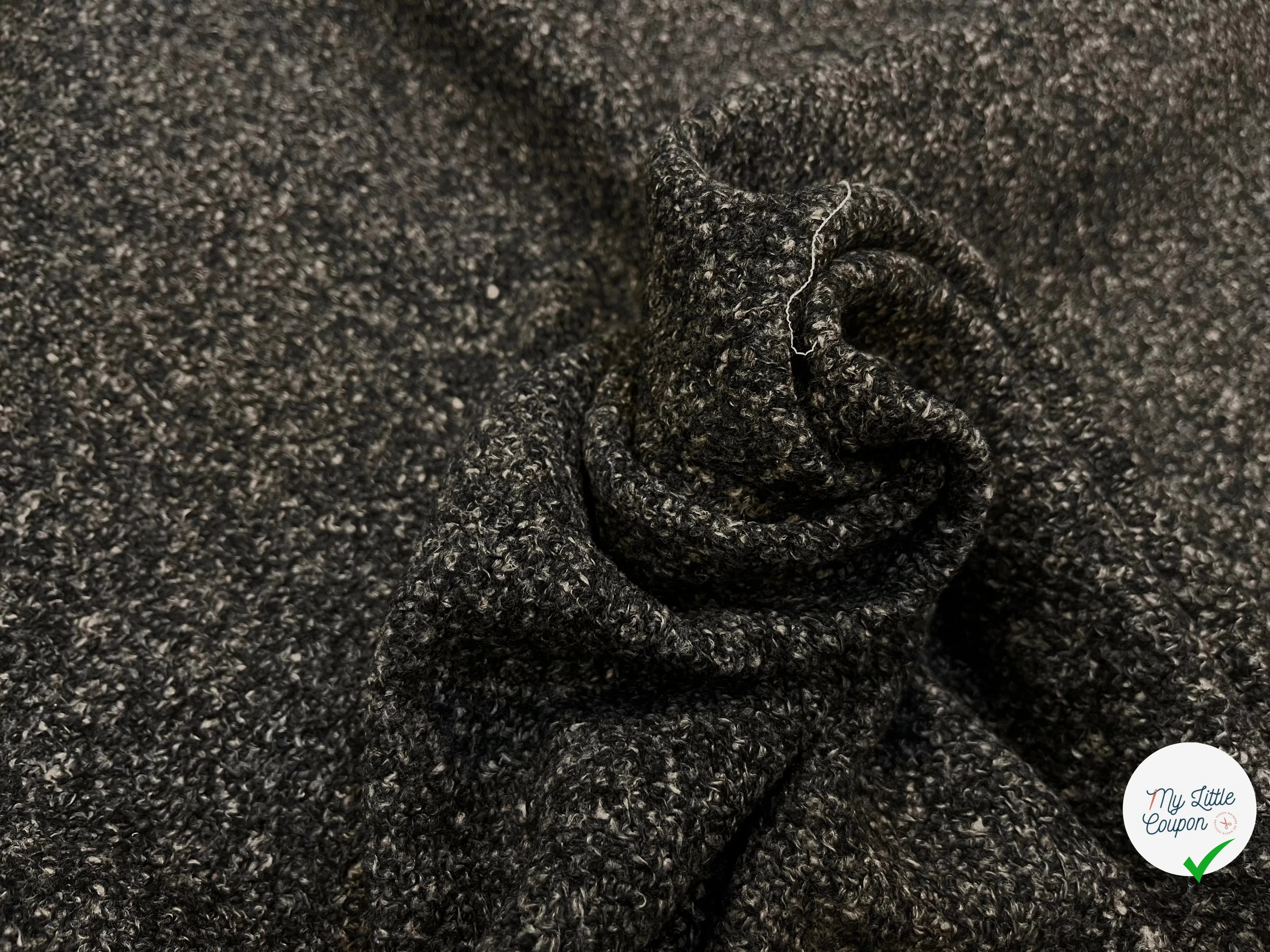 LAINE BOUCLETTE GRIS CHINÉE STRETCH 160CM - My Little Coupon