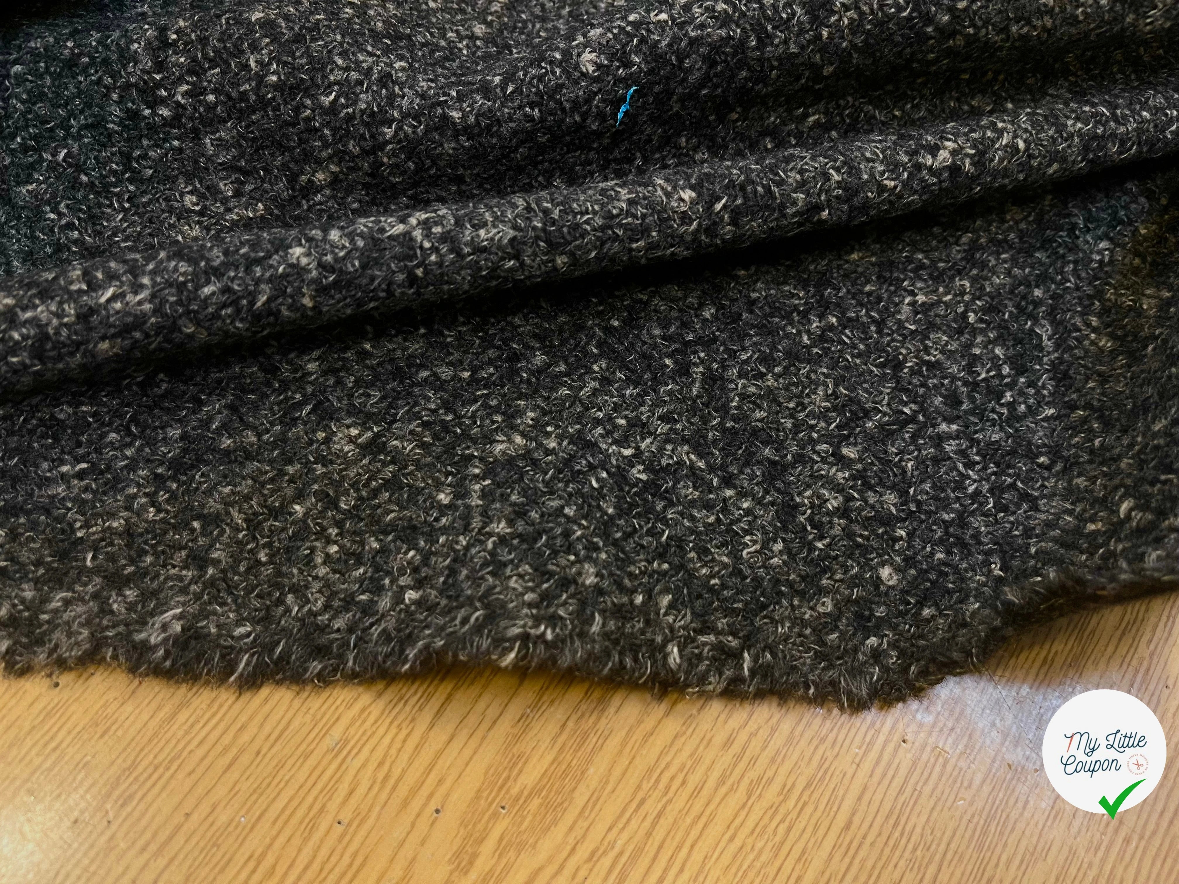 LAINE BOUCLETTE GRIS CHINÉE STRETCH 160CM - My Little Coupon