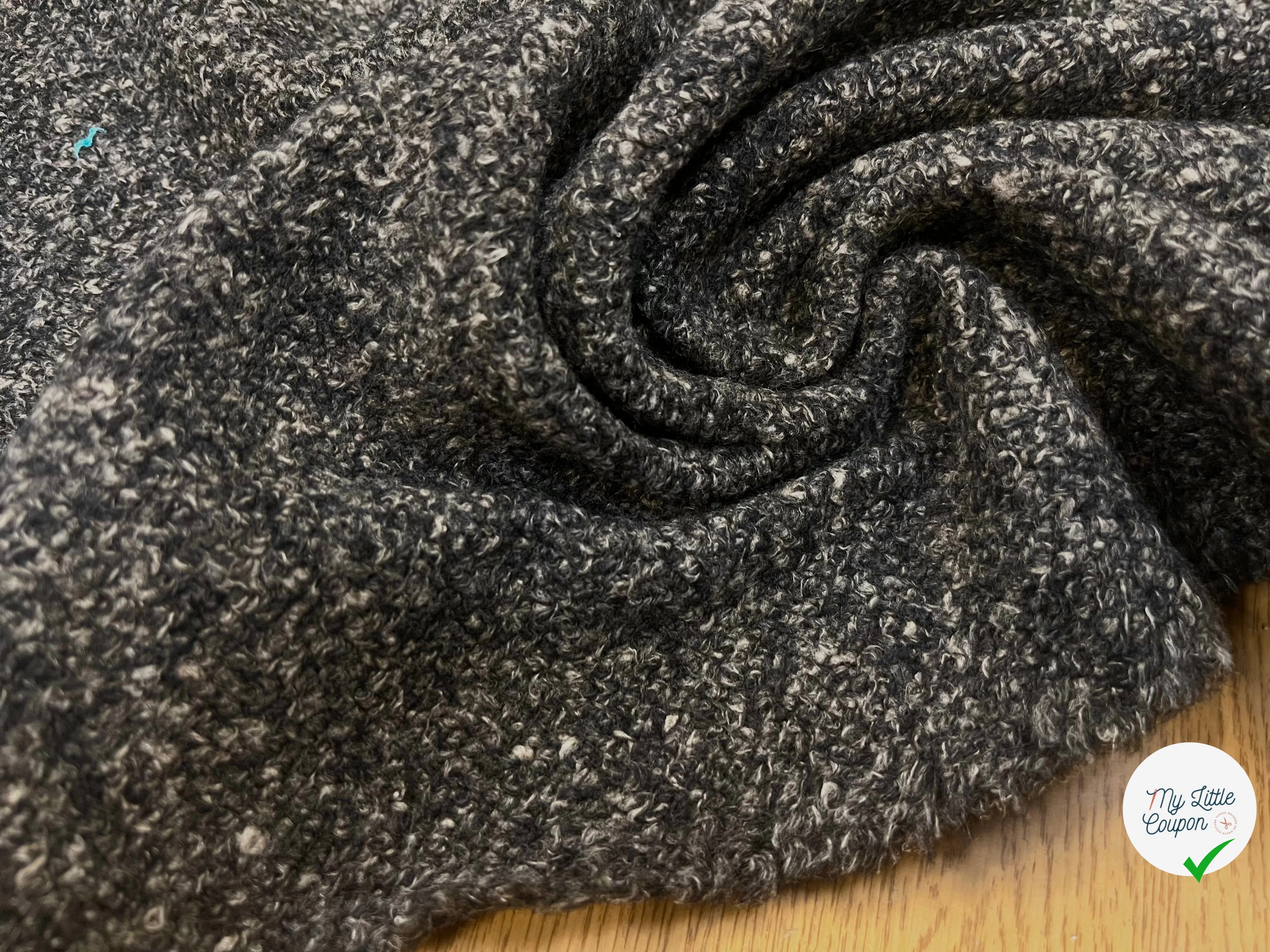 LAINE BOUCLETTE GRIS CHINÉE STRETCH 160CM - My Little Coupon