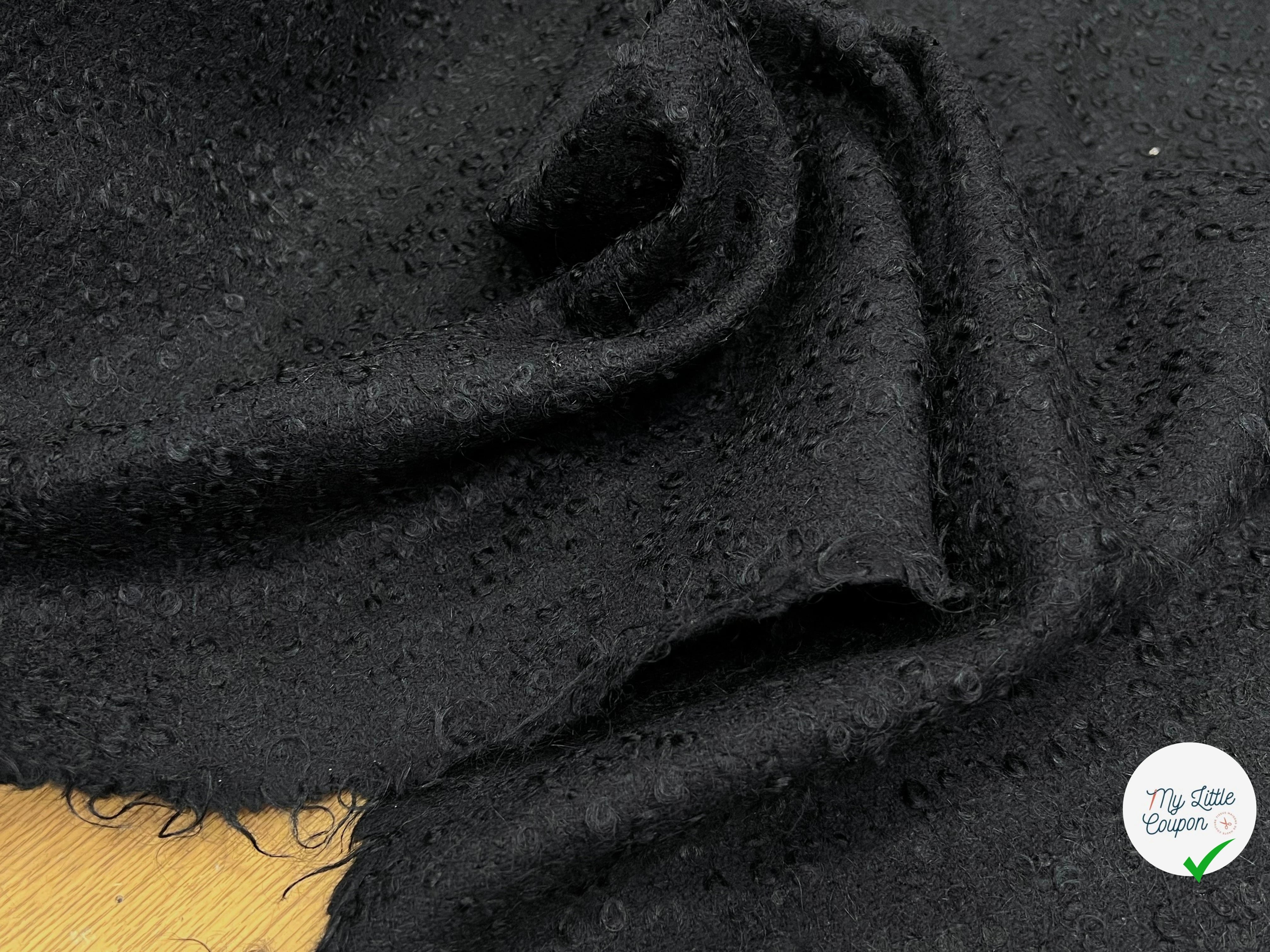 LAINE BOUCLETTE SUPERBE 100% LAINE NOIR - My Little Coupon