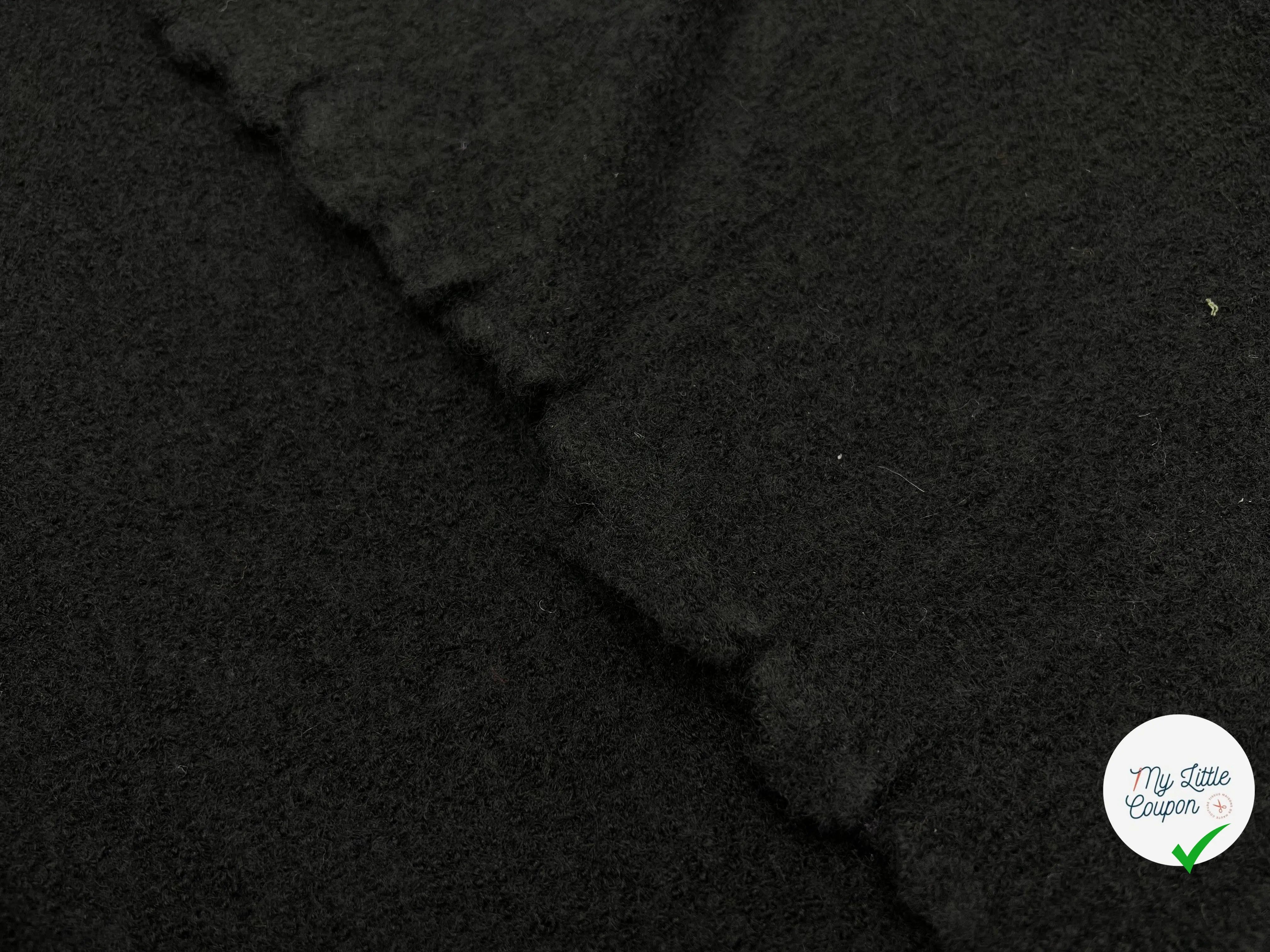LAINE BOUILLIE NOIR QUALITÉ COUTURE 100% LAINE - My Little Coupon - tissu - coudre