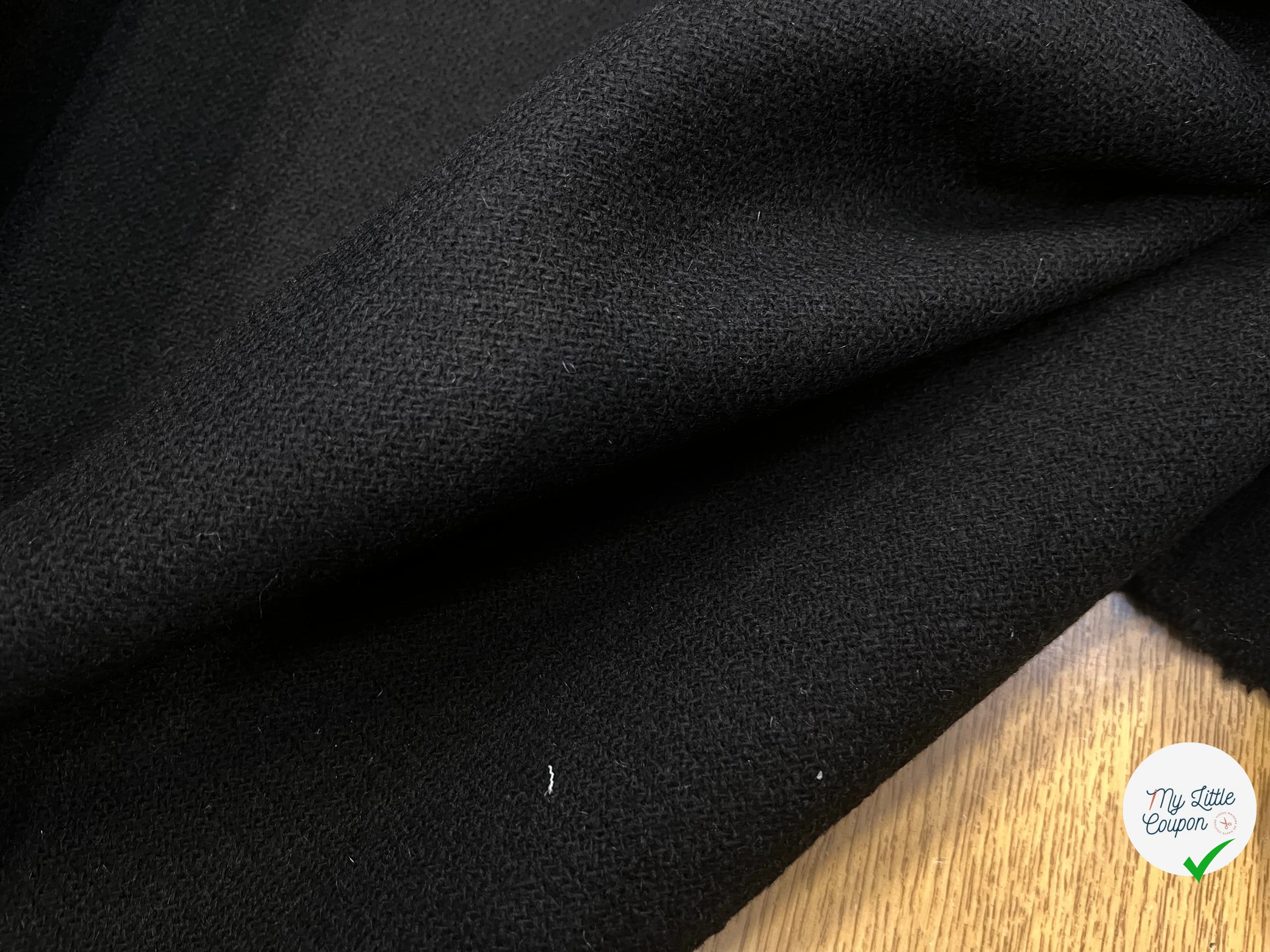 LAINE MANTEAU SERGÉE LOURDE NOIR  140CM - My Little Coupon