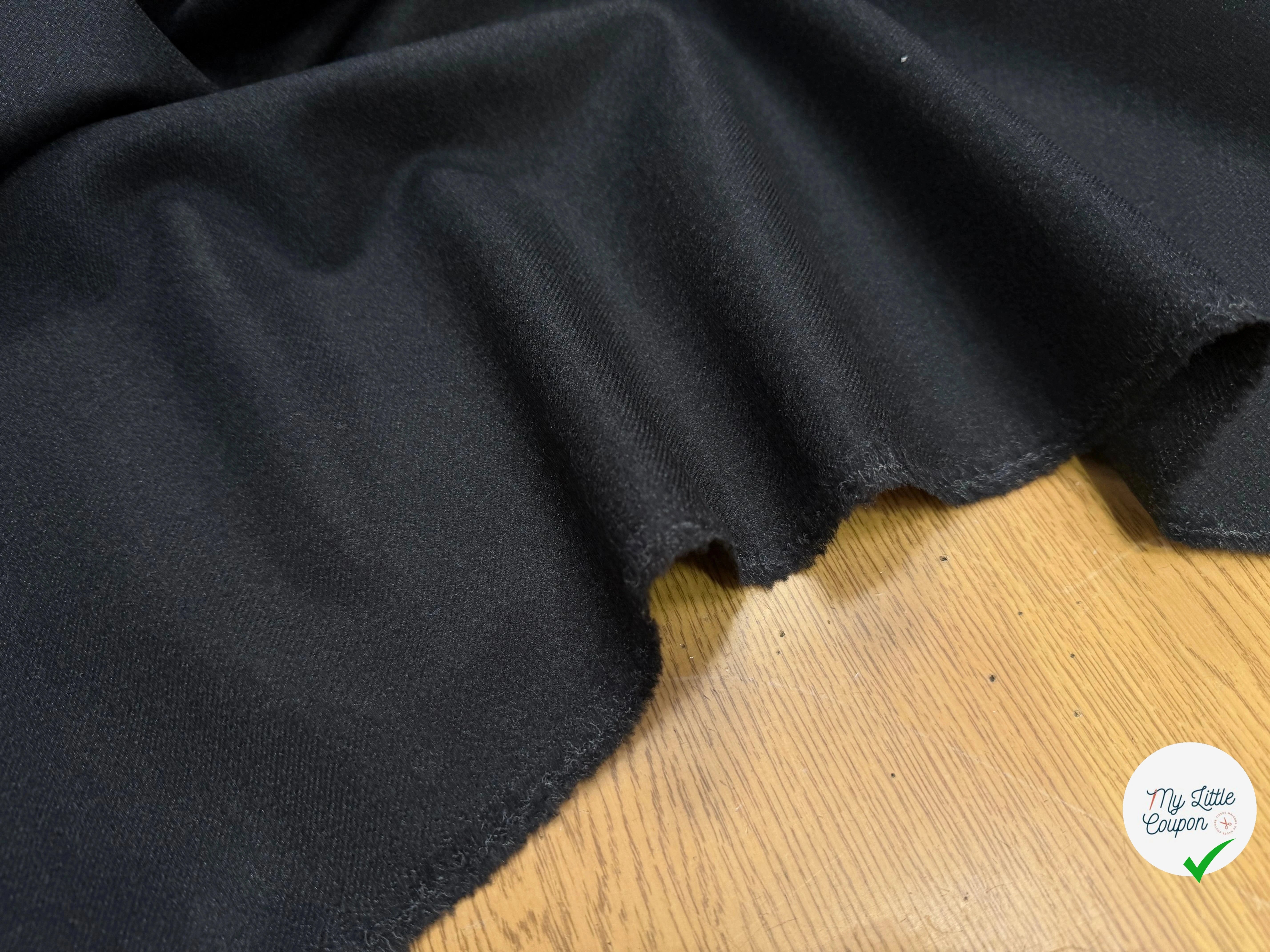 LAINE SERGÉE GRIS FONCÉ STRETCH 92% LAINE VIERGE - My Little Coupon