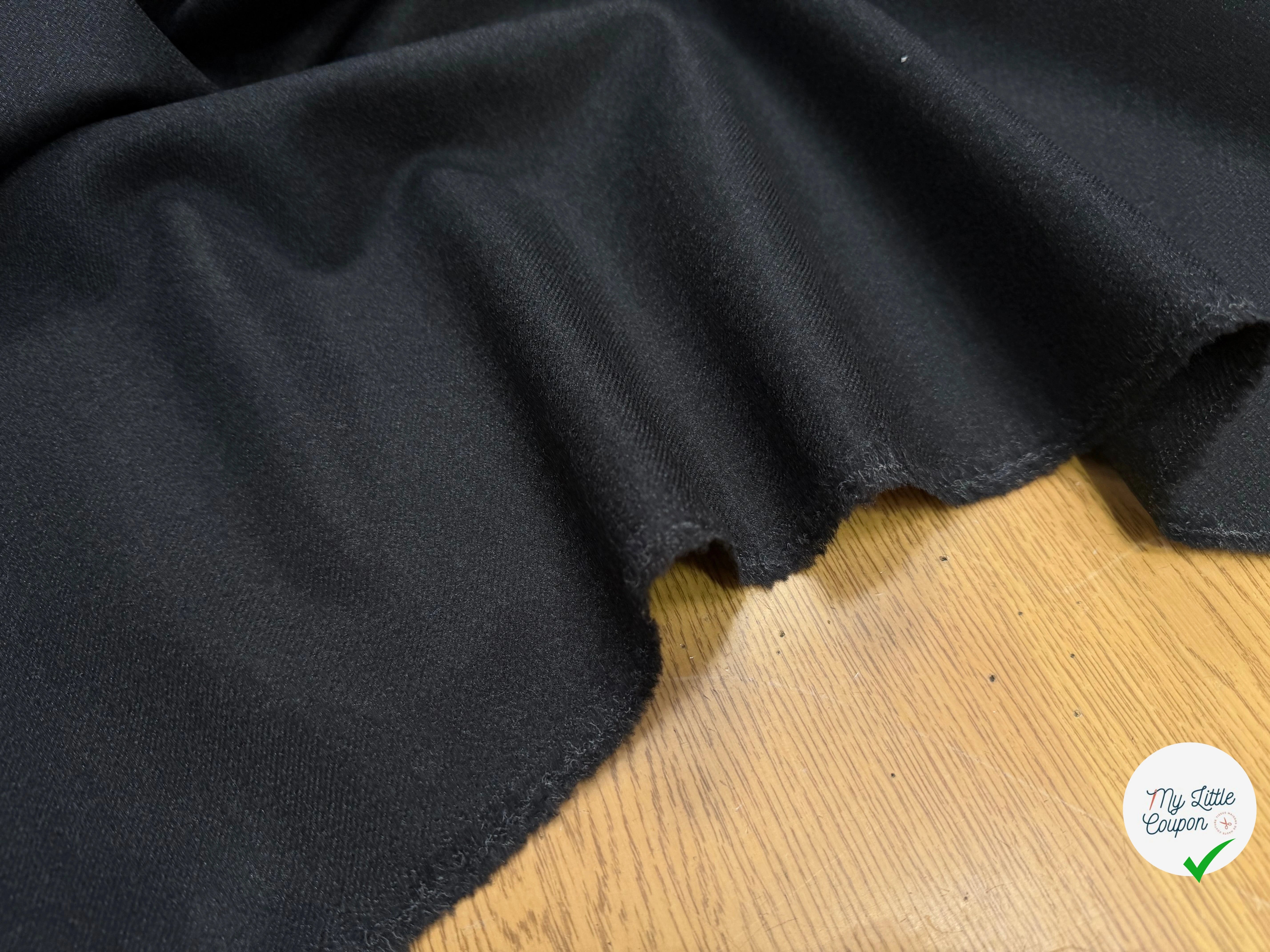 LAINE SERGÉE GRIS FONCÉ STRETCH 92% LAINE VIERGE - My Little Coupon