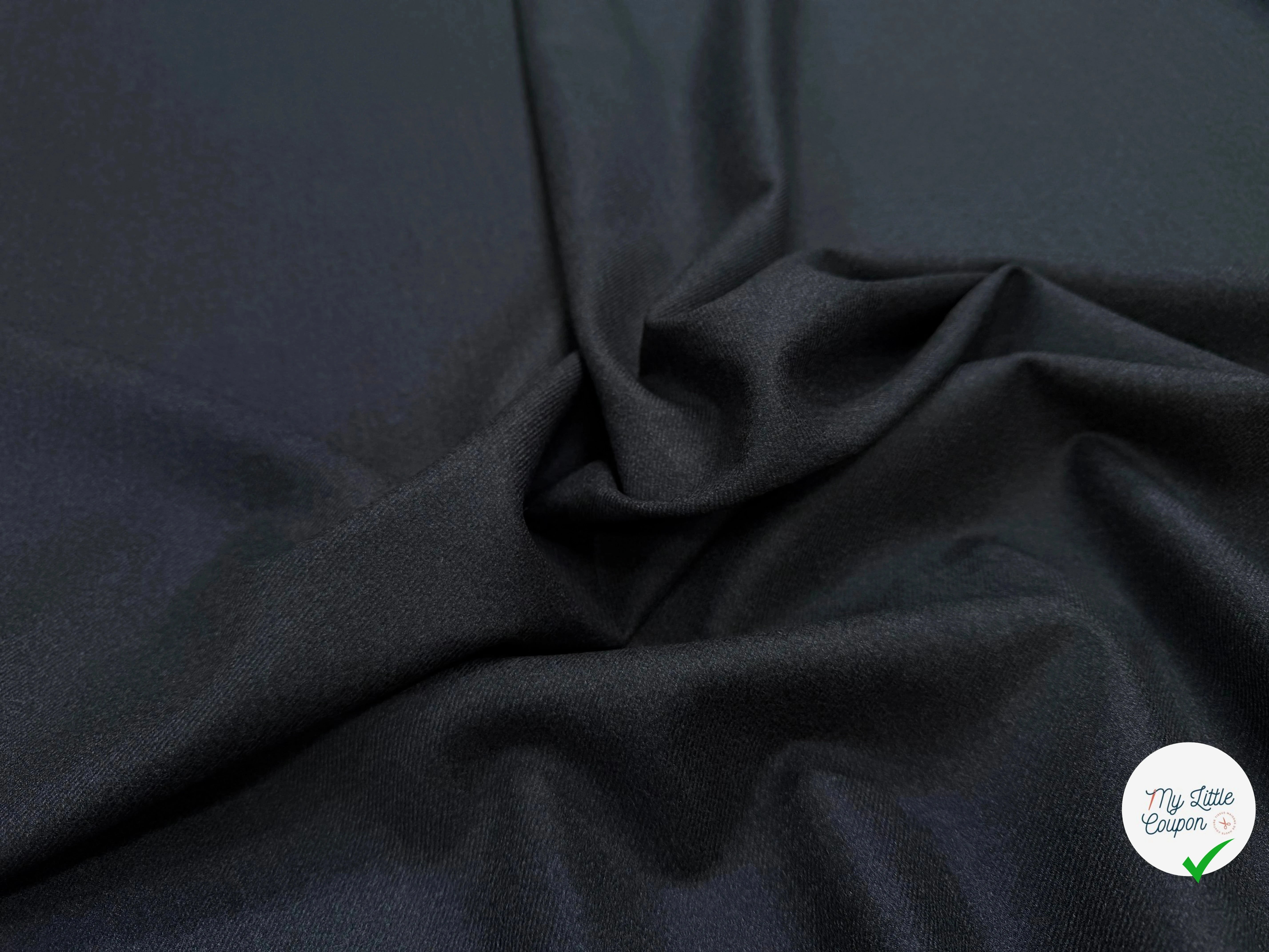 LAINE SERGÉE GRIS FONCÉ STRETCH 92% LAINE VIERGE - My Little Coupon