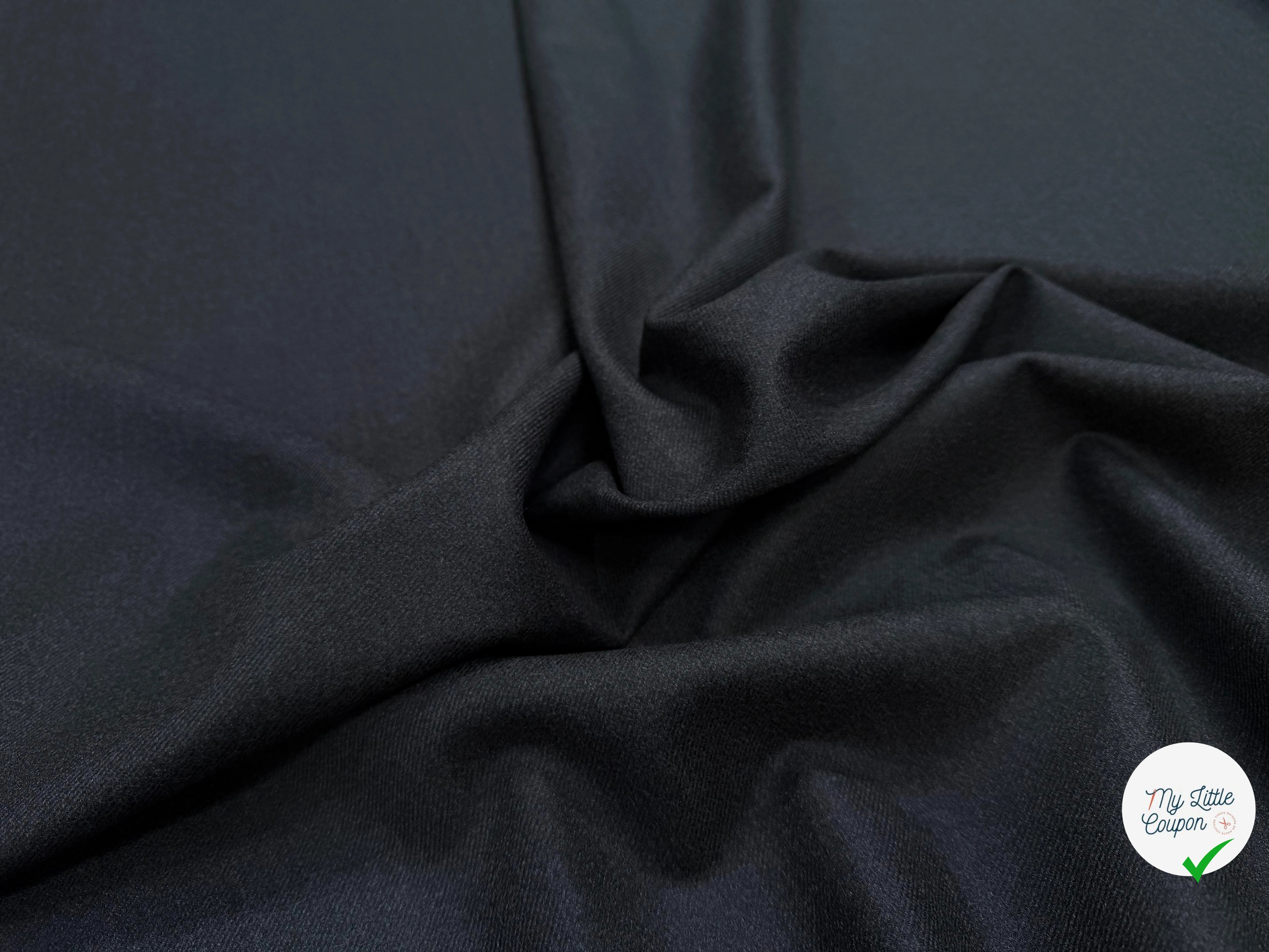 LAINE SERGÉE GRIS FONCÉ STRETCH 92% LAINE VIERGE - My Little Coupon