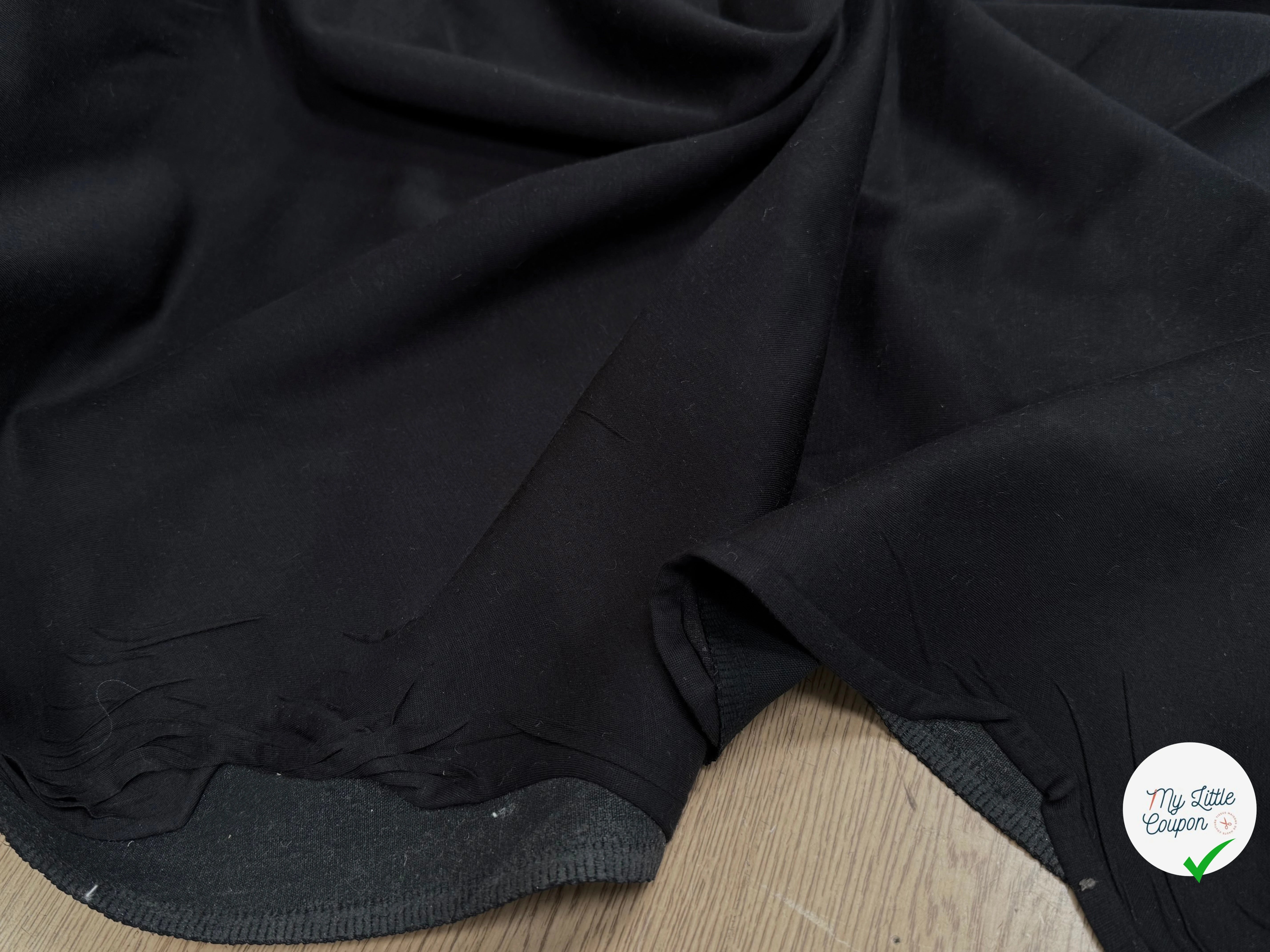 LAINE THERMOCOLLÉE NOIR LÉGÈREMENT STRETCH - My Little Coupon