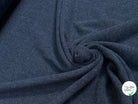 Tissu laine tricotée feutrée bleu moucheté - tombé du tissu