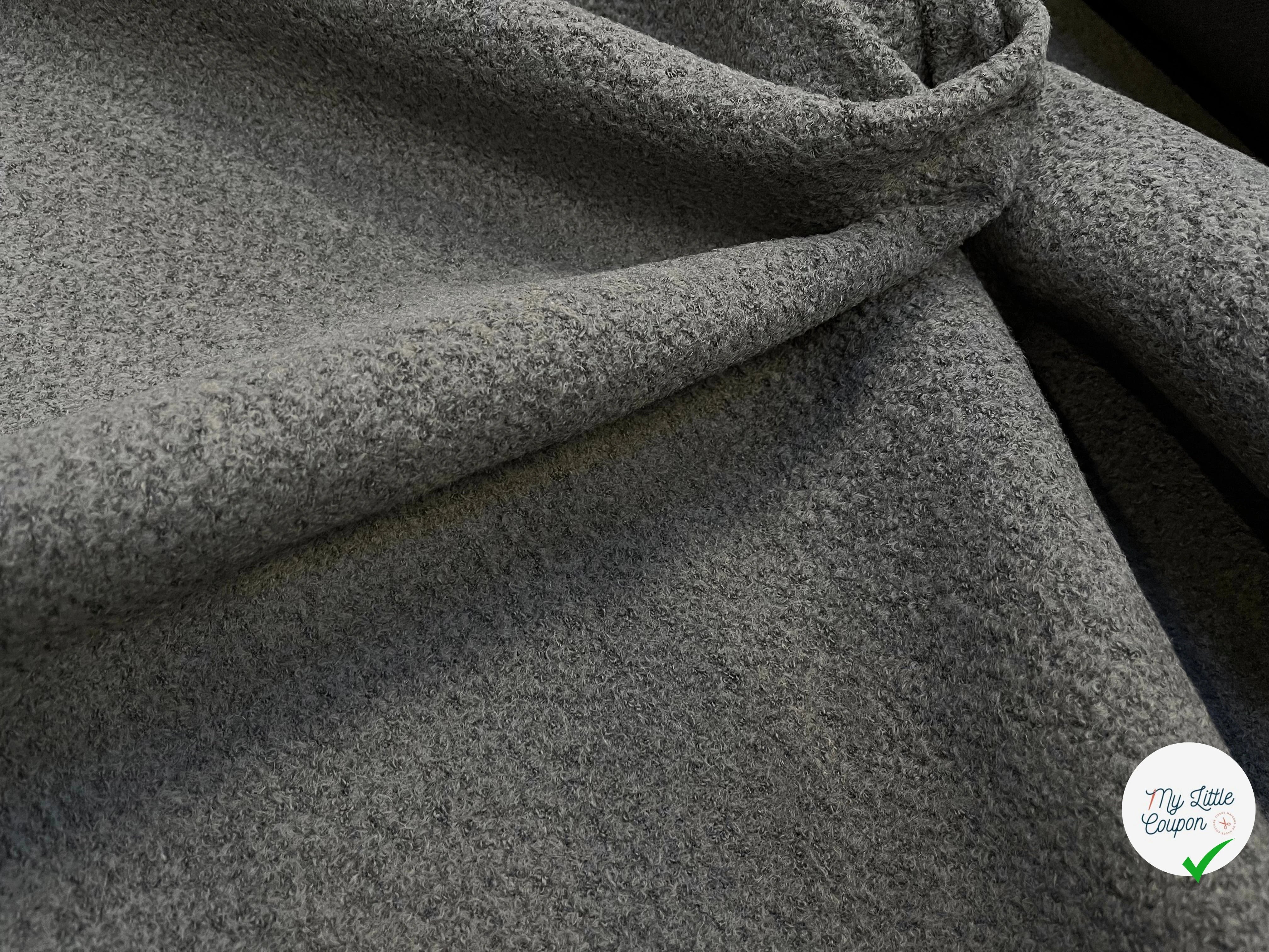 LAINE VIERGE ET BABY LAMA EFFET BOUCLE GRIS CHINE - My Little Coupon