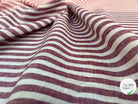 LIN BICOLORE À RAYURES ROSE ET BORDEAUX - My Little Coupon