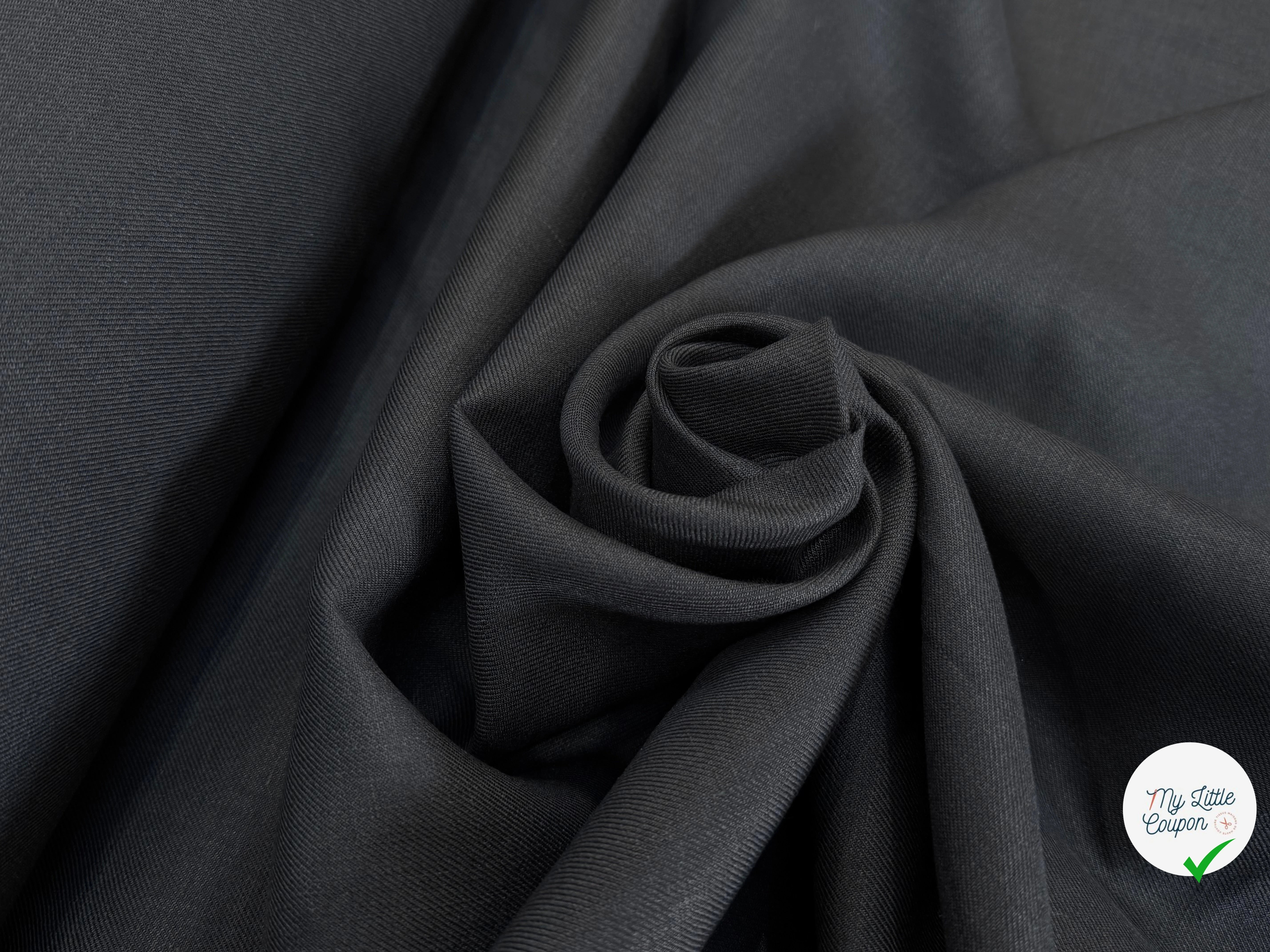 LIN COTON SERGÉ LOURD NOIR - My Little Coupon