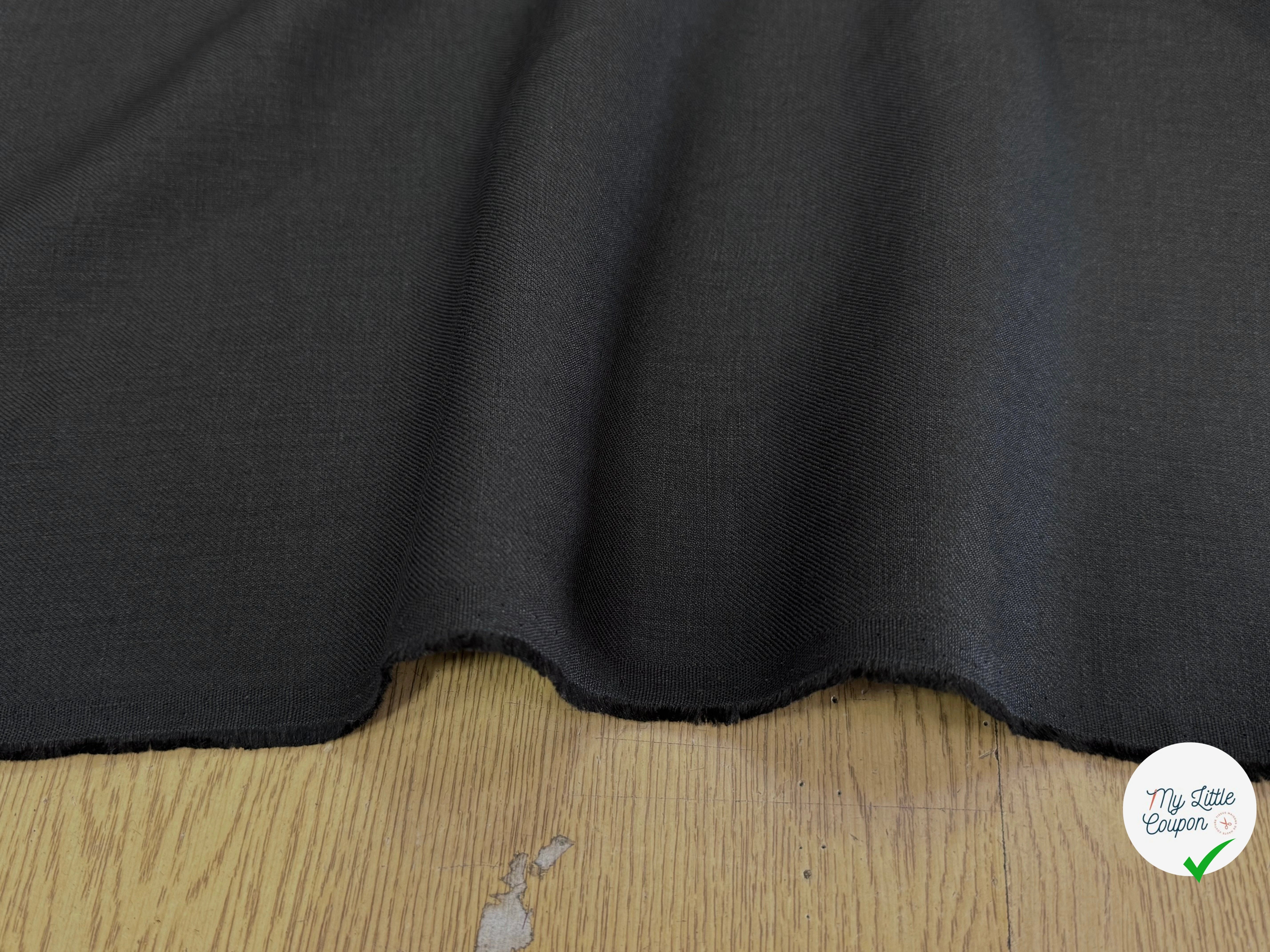 LIN COTON SERGÉ LOURD NOIR - My Little Coupon