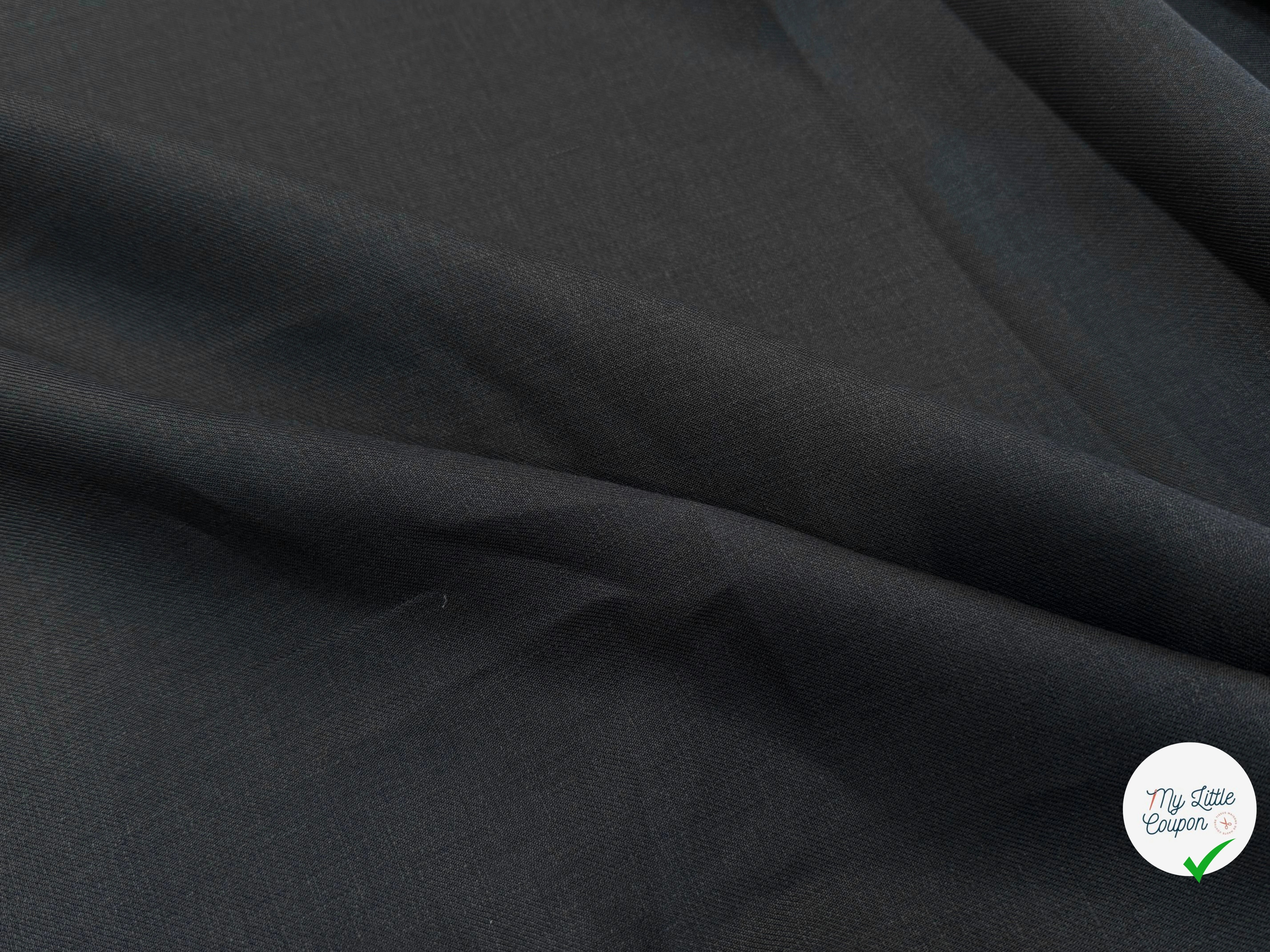 LIN COTON SERGÉ LOURD NOIR - My Little Coupon