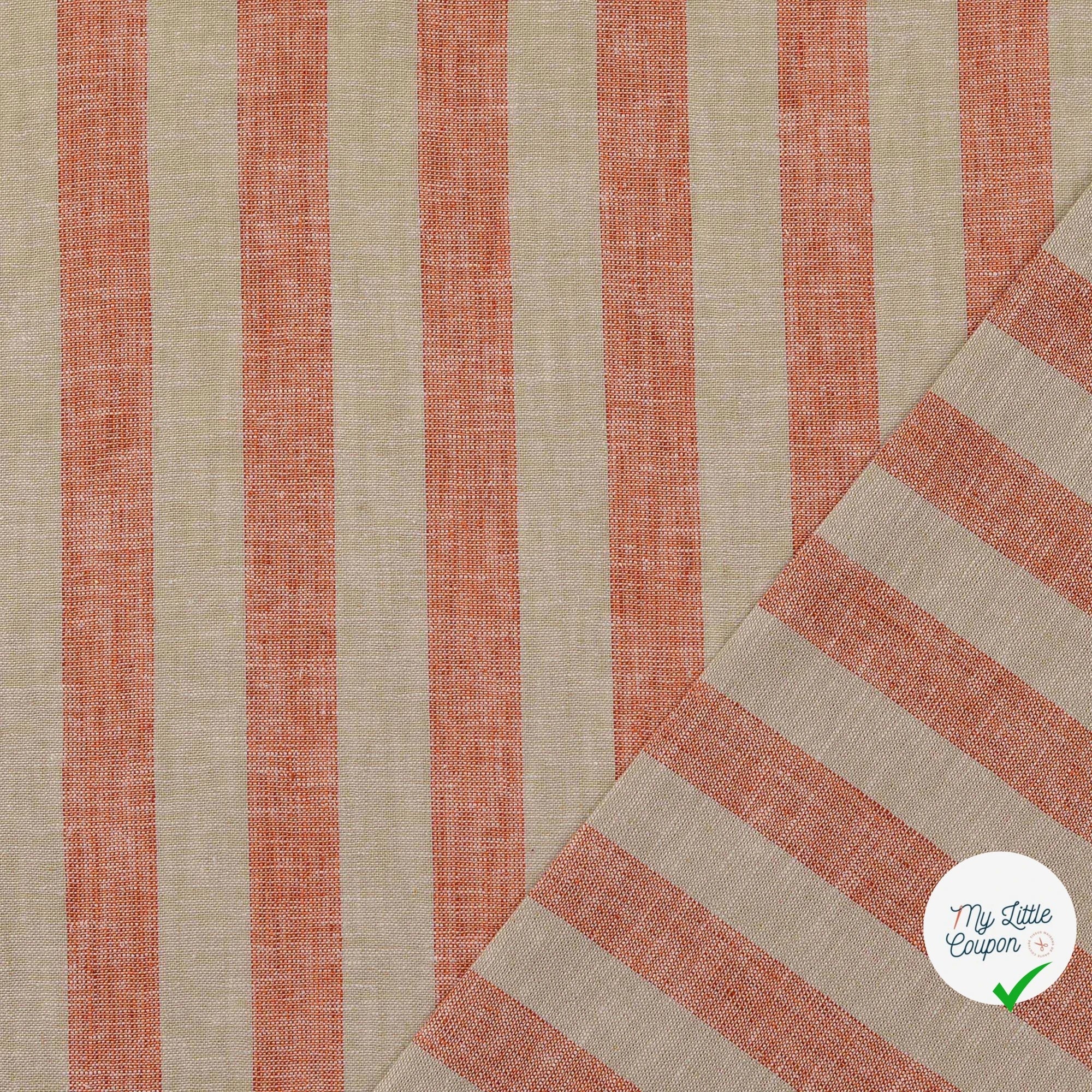 LIN ET COTON RAYURES ORANGE - My Little Coupon