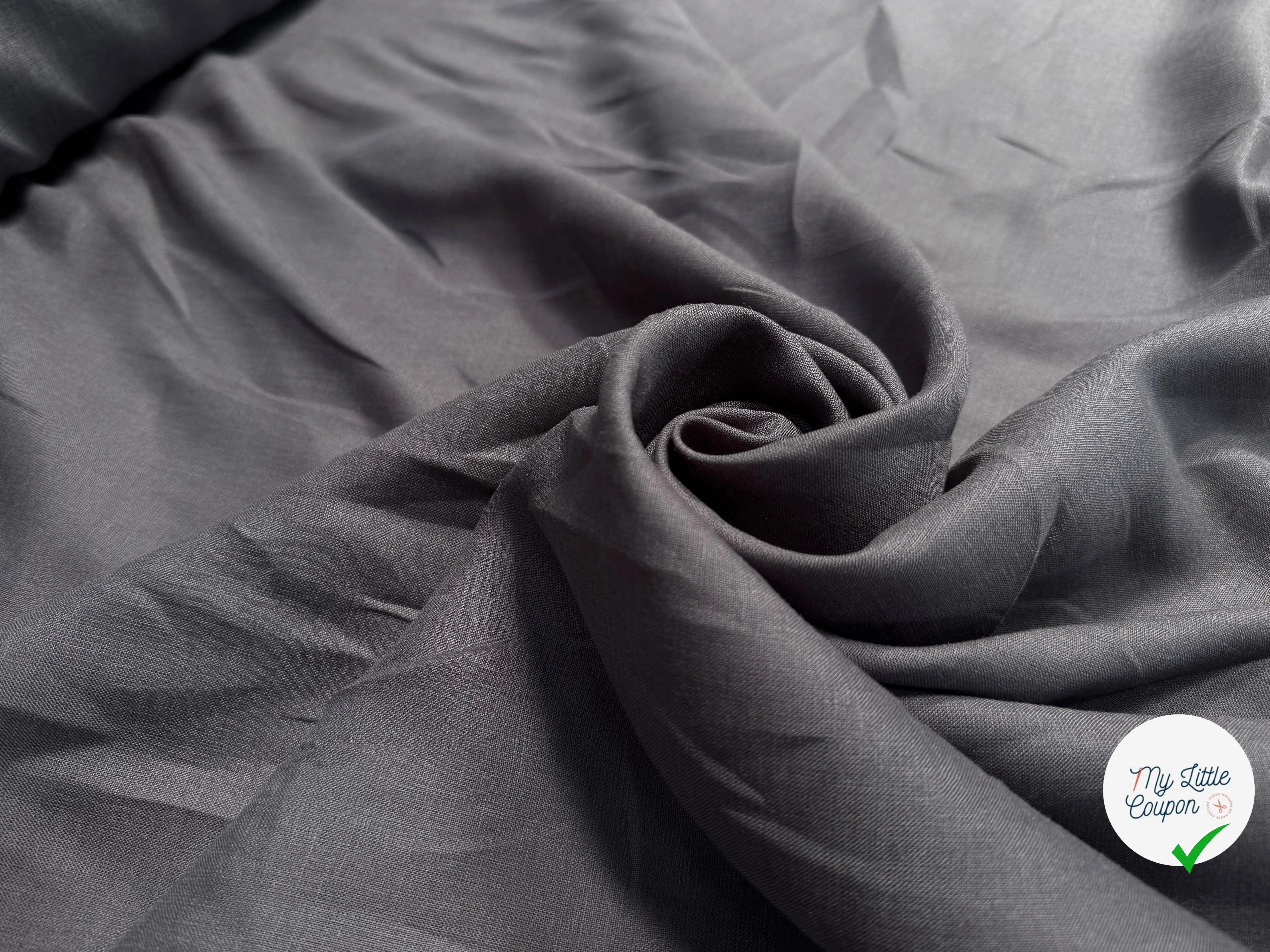 LIN GRIS FONCÉ UNI - My Little Coupon