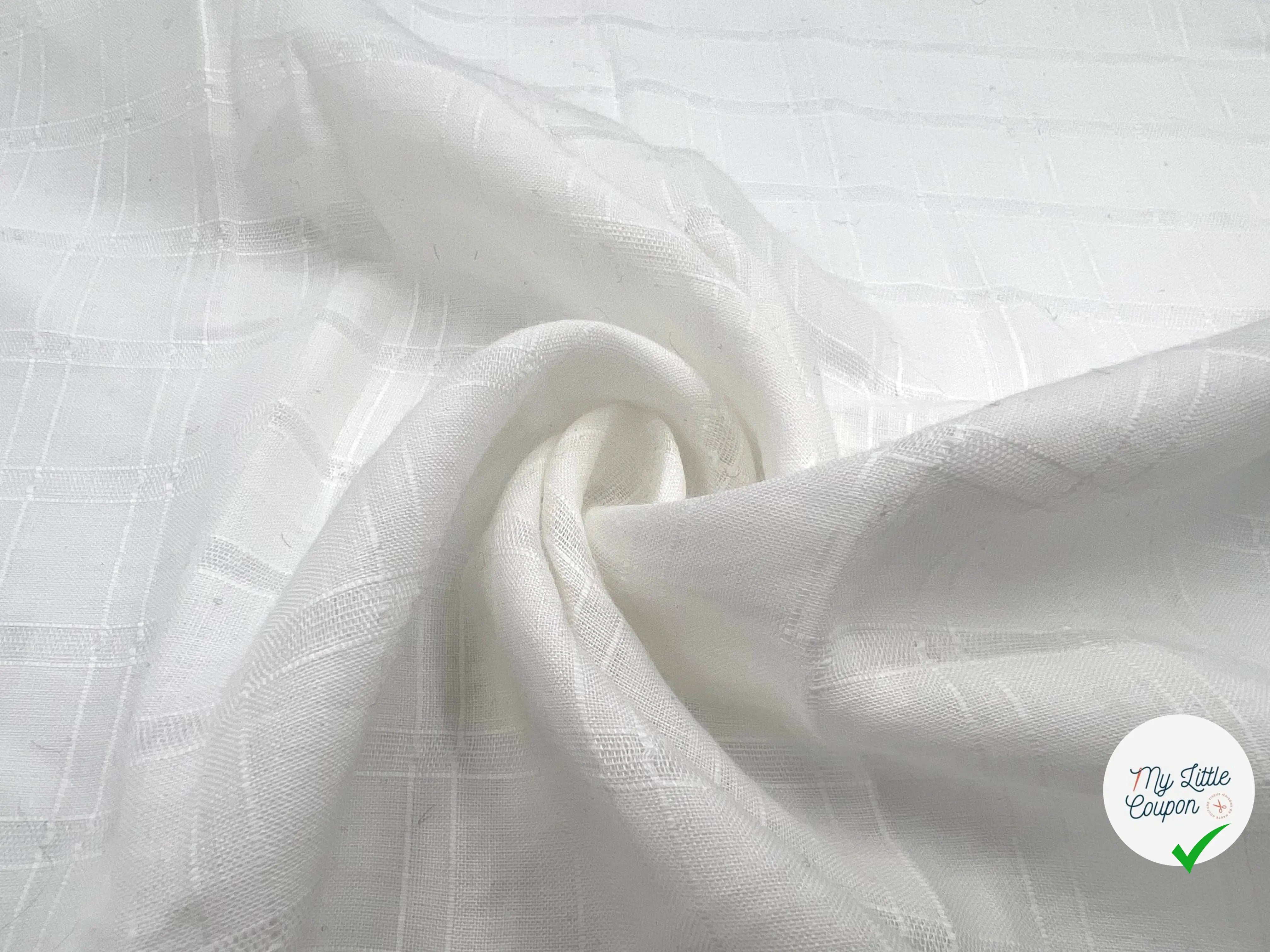 LIN JACQUARD BLANC OPTICAL - My Little Coupon - tissu - coudre