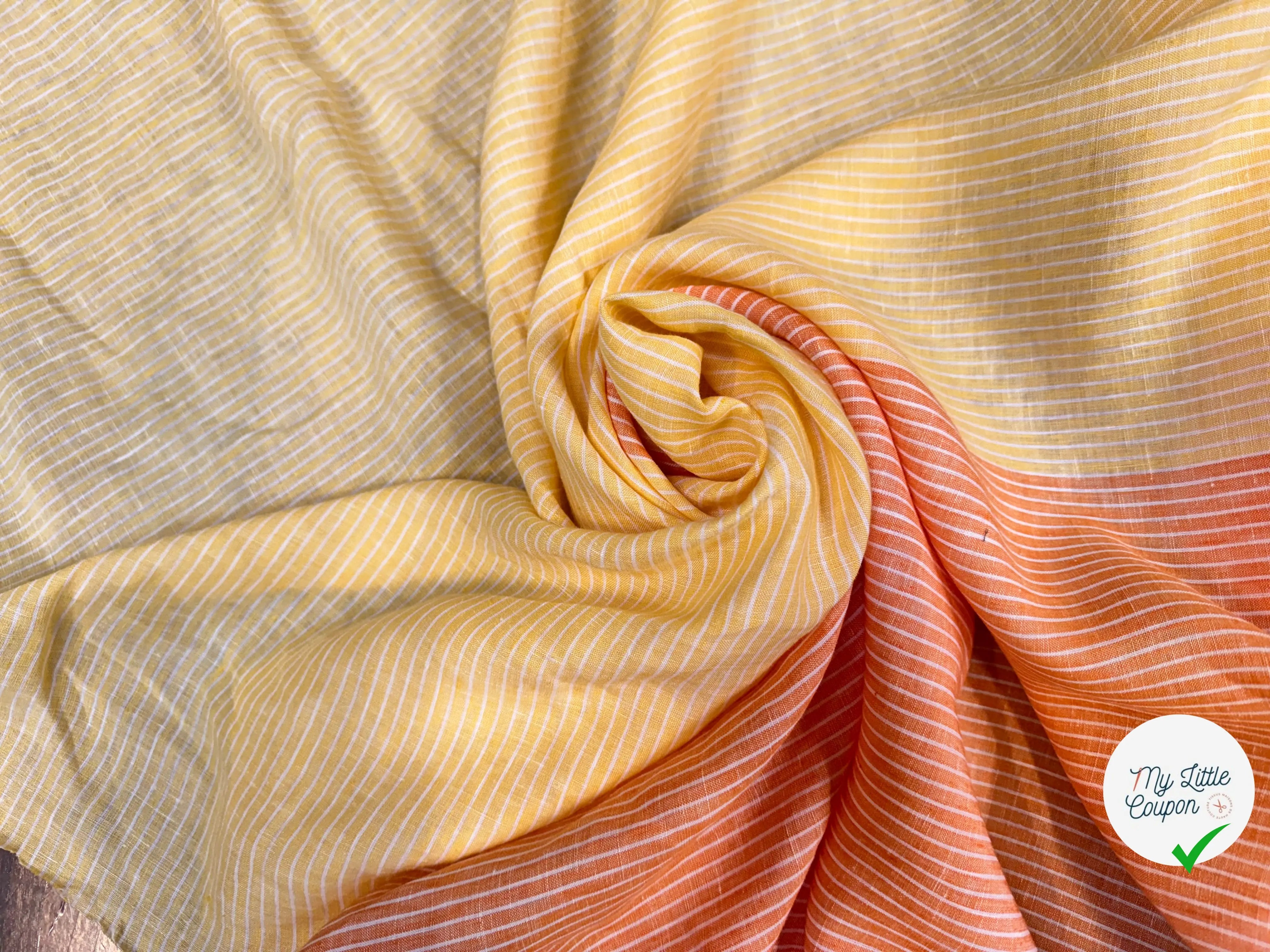 LIN RAYURES ORANGE JAUNE - My Little Coupon