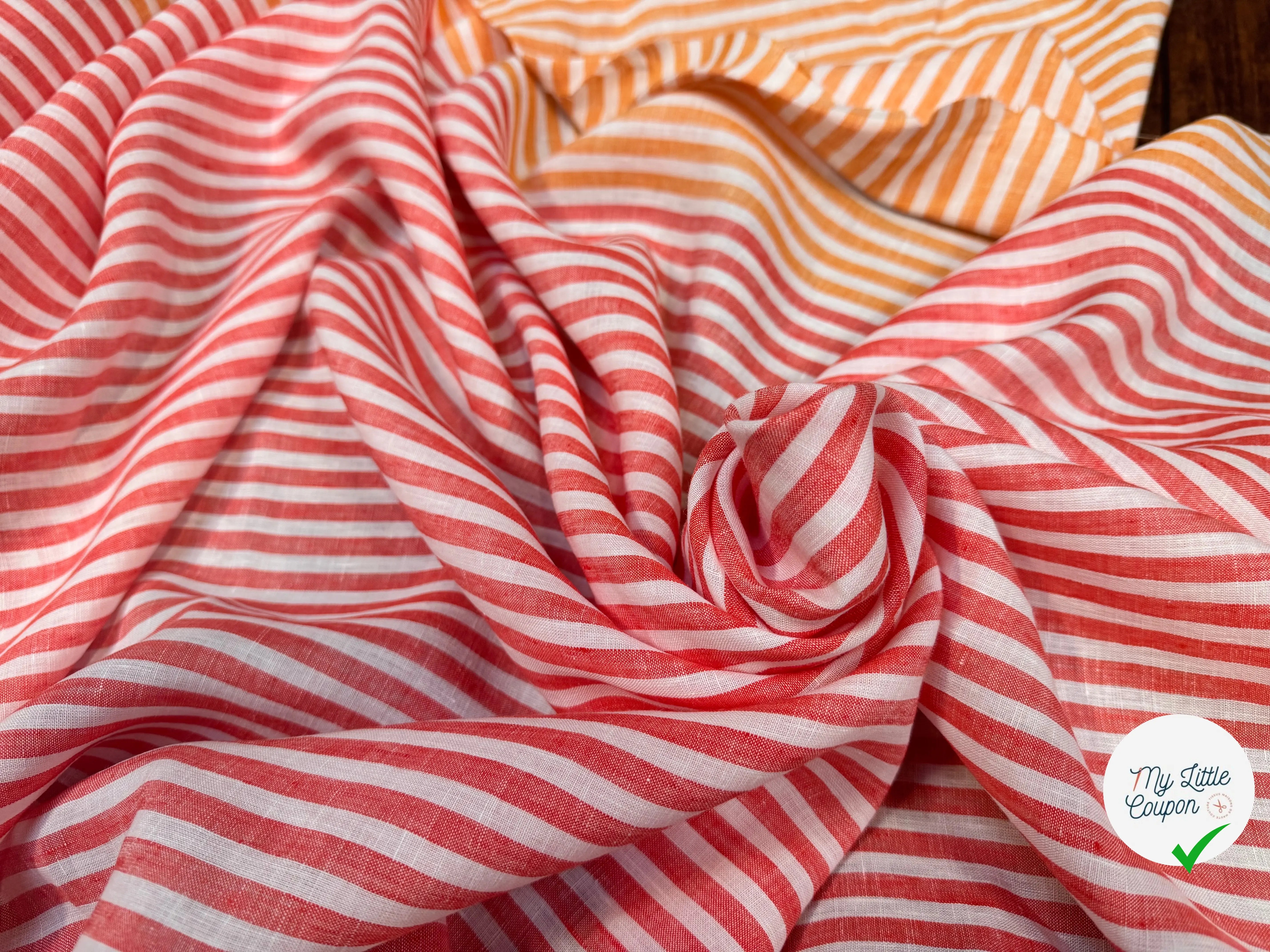 LIN RAYURES ORANGE & ROUGE KLASIKINE - My Little Coupon