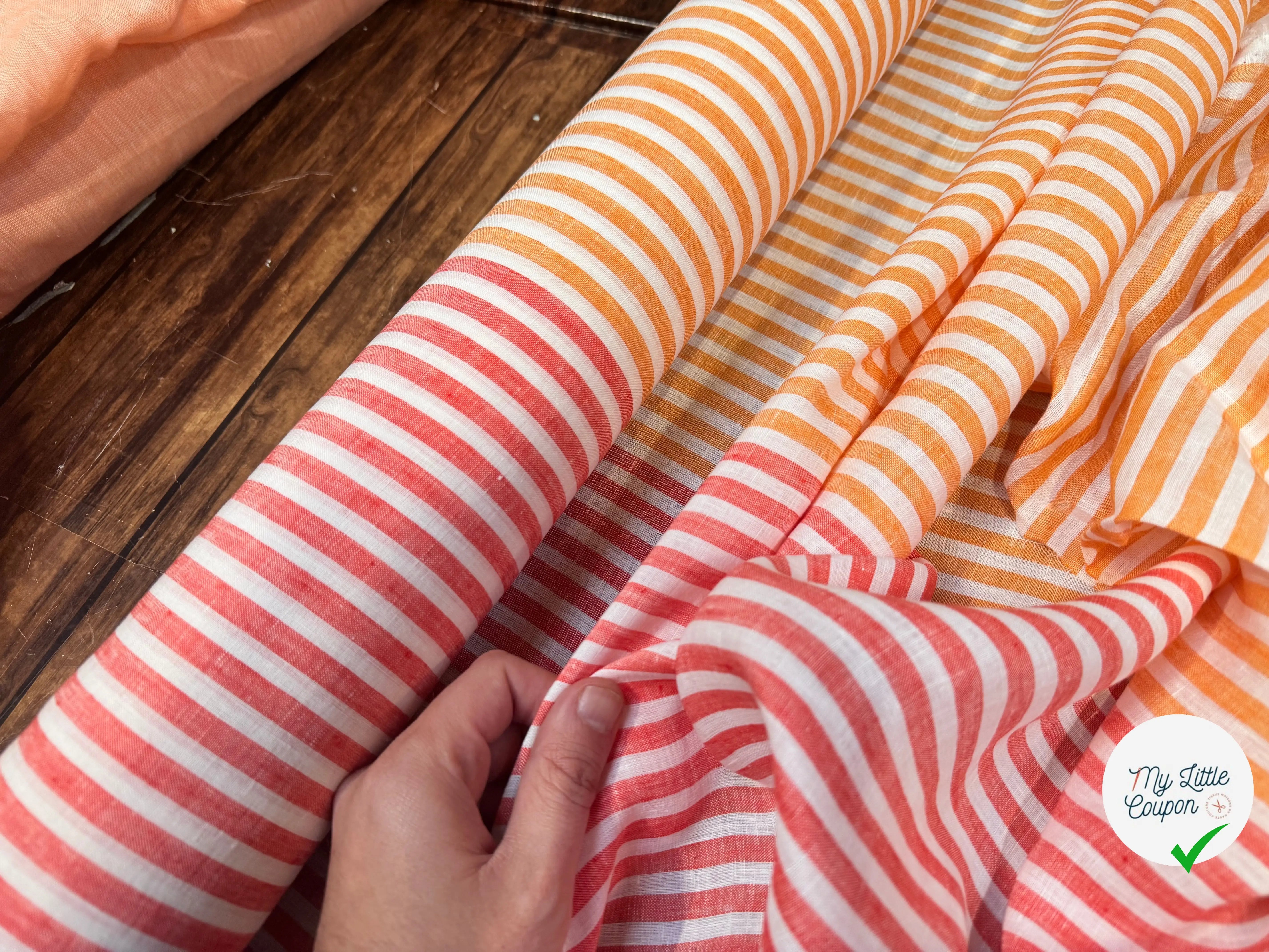 LIN RAYURES ORANGE & ROUGE KLASIKINE - My Little Coupon