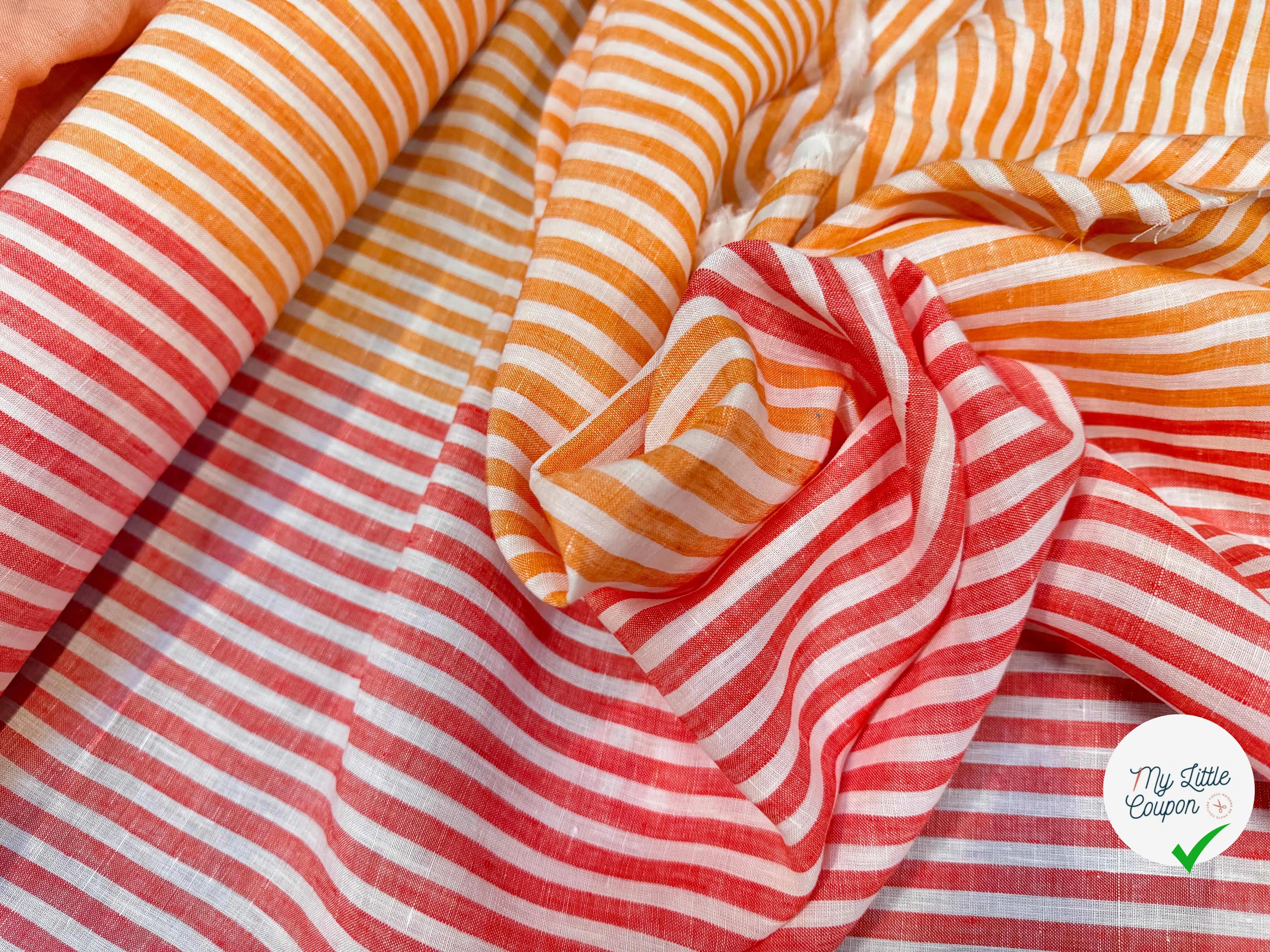 LIN RAYURES ORANGE & ROUGE KLASIKINE - My Little Coupon