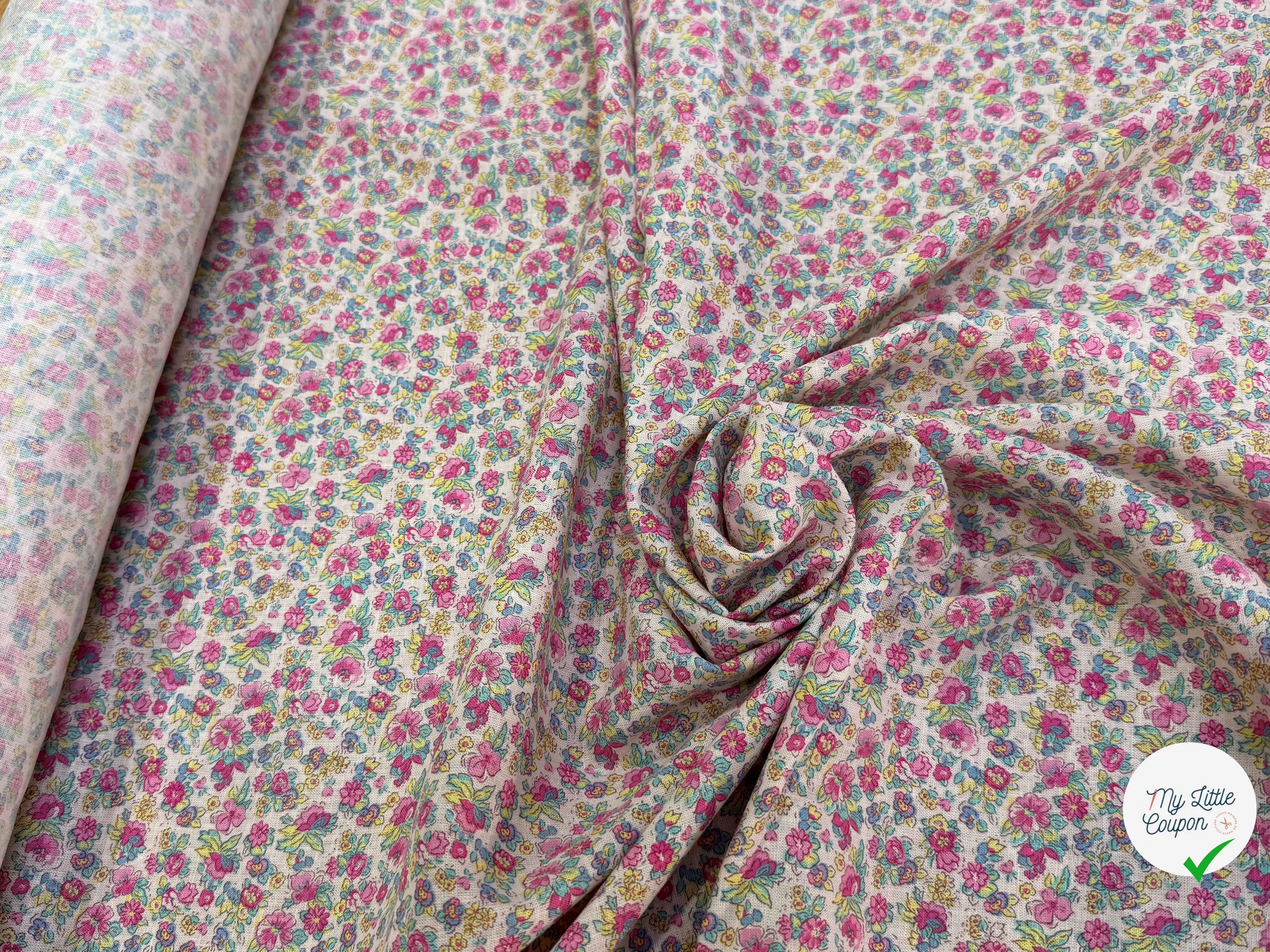 LIN VISCOSE DOUCE FLUIDE ESPRIT LIBERTY JOLIES PETITES FLEURS MULTICO 65% LIN - My Little Coupon
